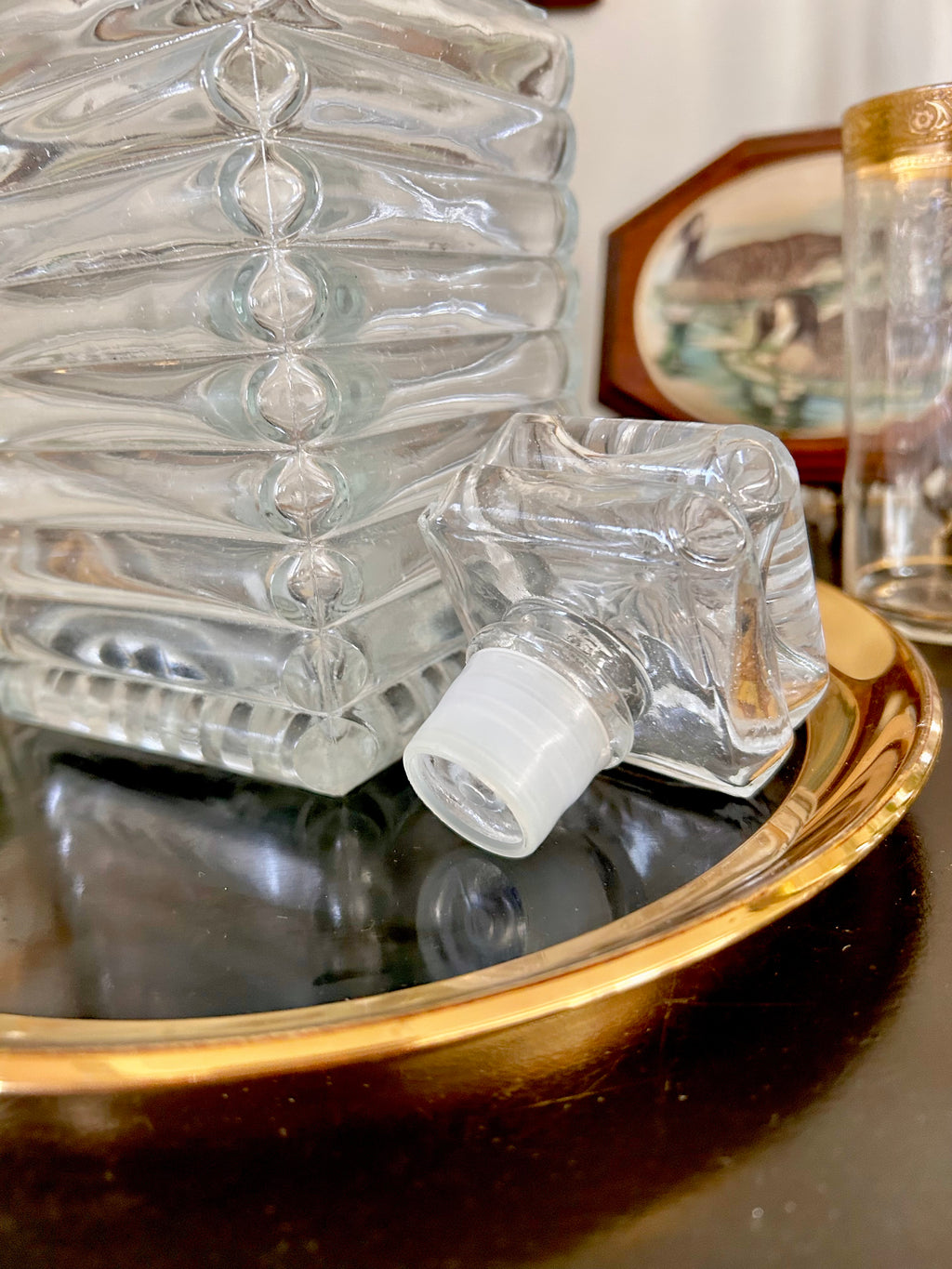 Vintage Italian Square Cut Liquor Bottle