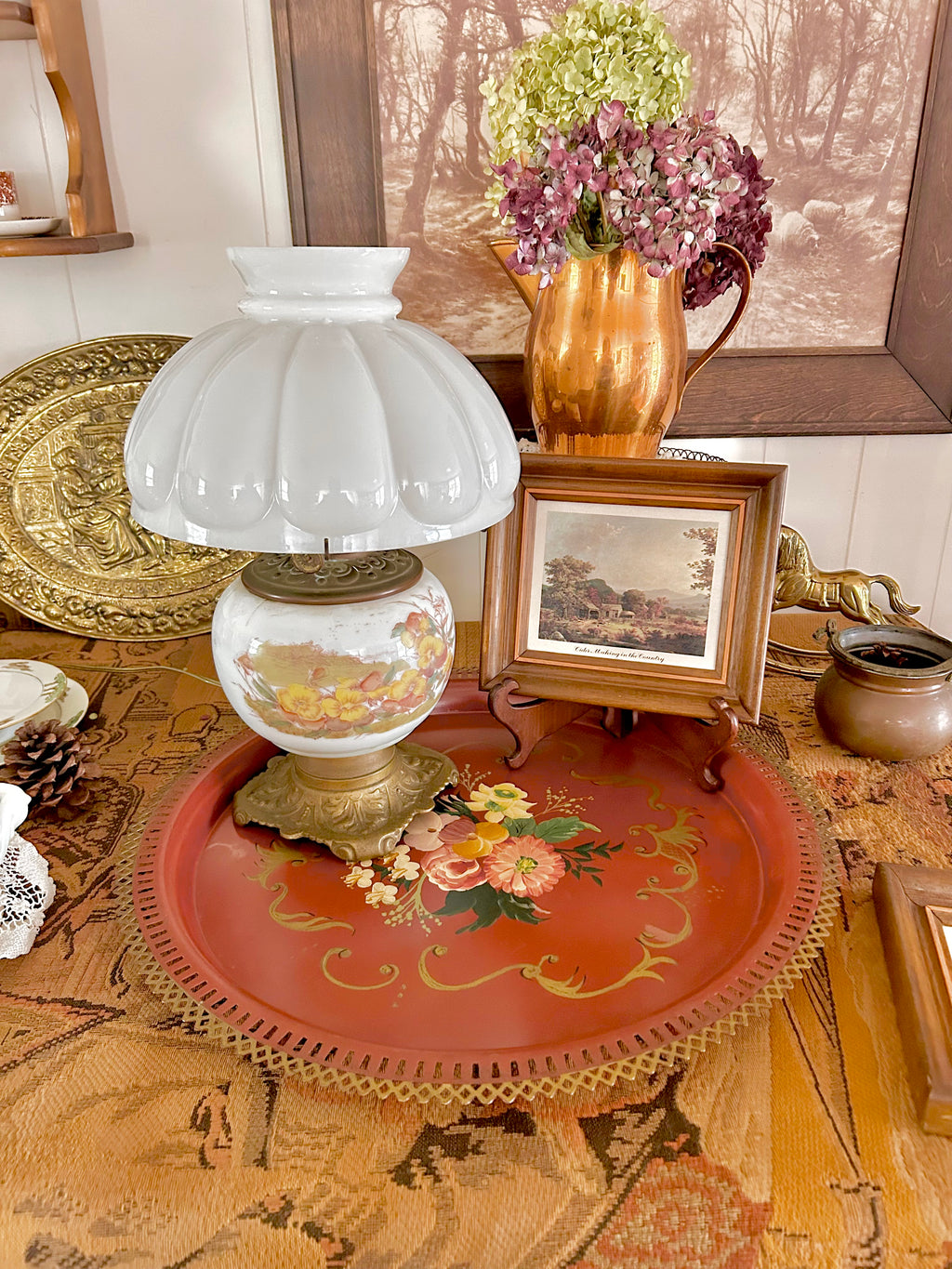 Vintage Large Handpainted Tole Tray