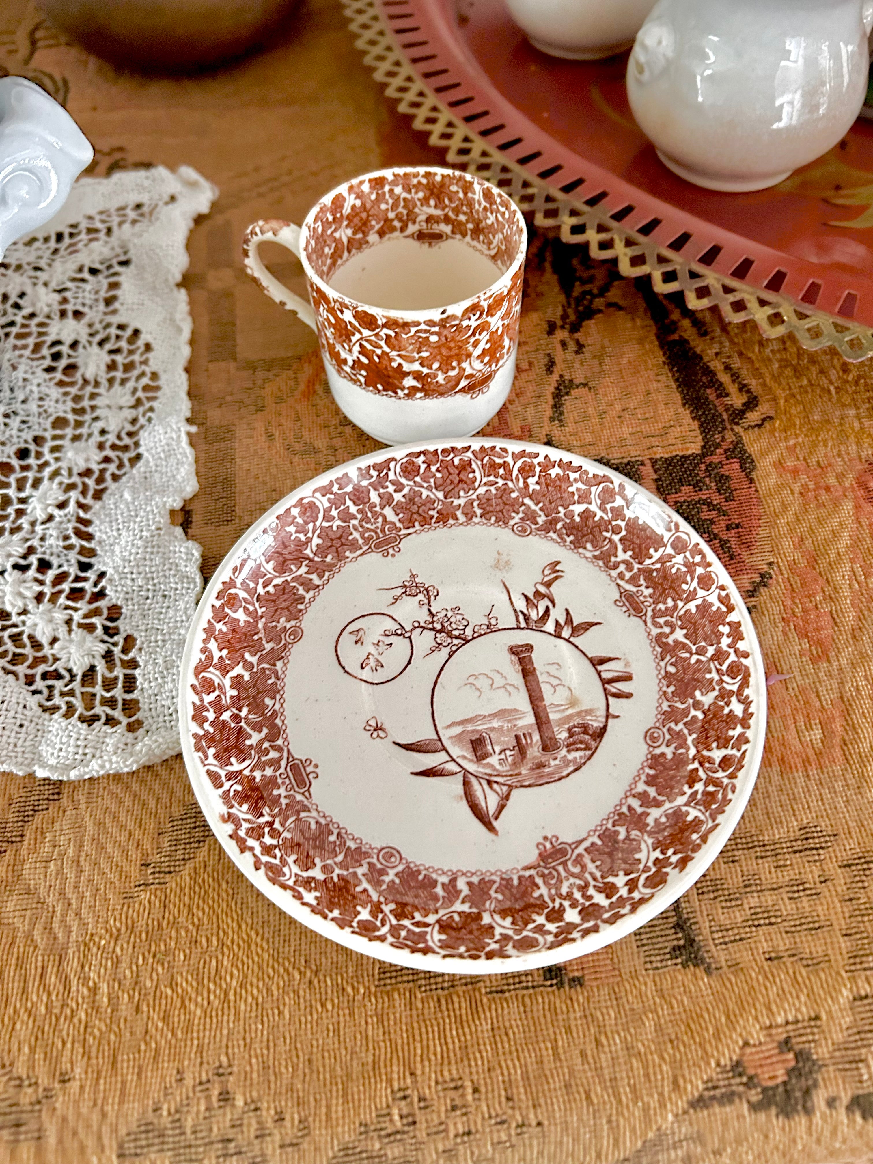 Antique Copeland Spode Demitasse and Saucer 1800s