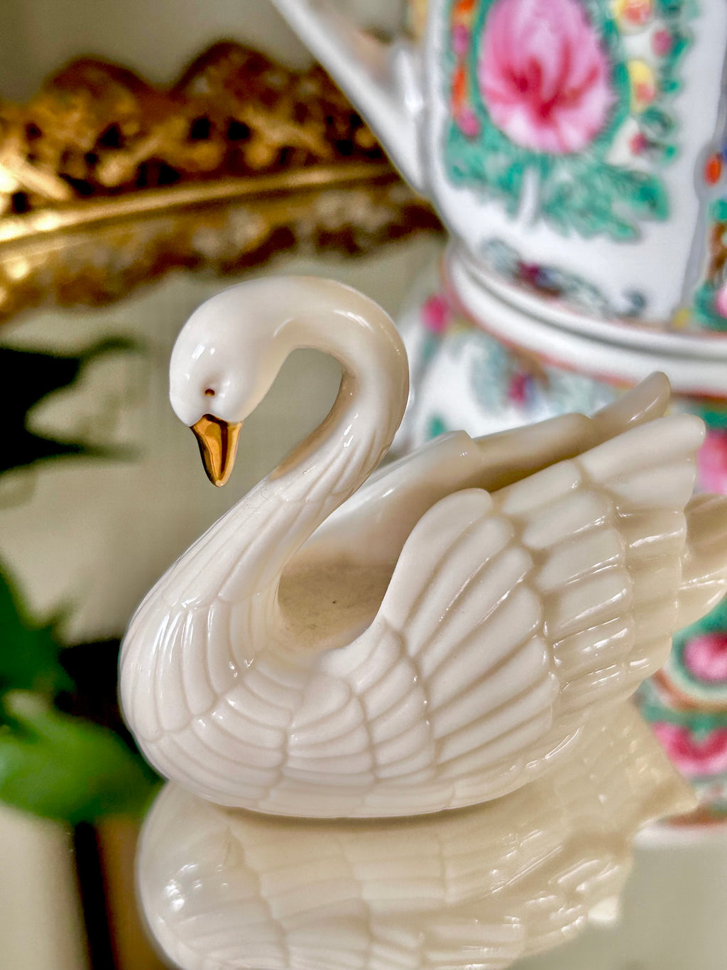 Vintage Lenox Swan Placecard Holder 24k Gold Trim