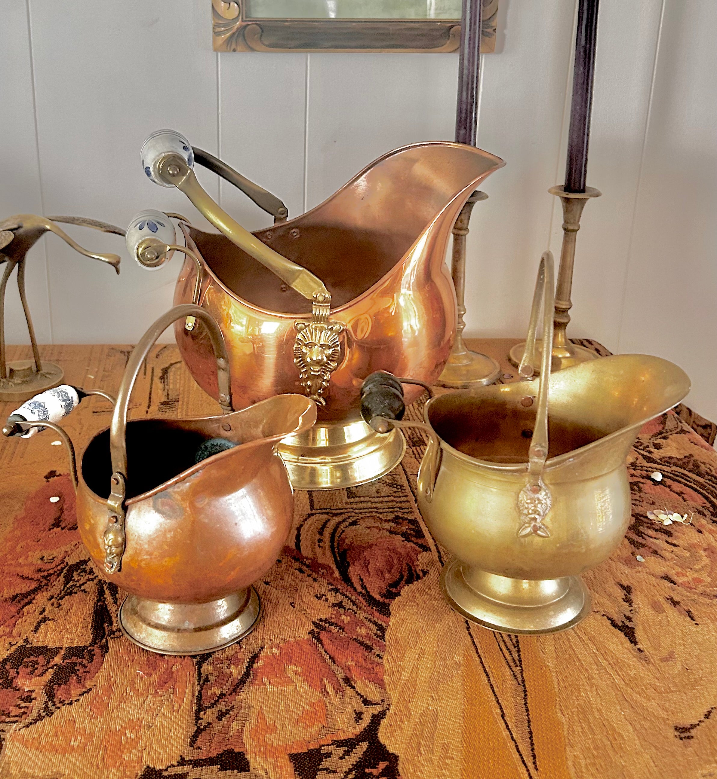 Vintage Copper and Brass Scuttles
