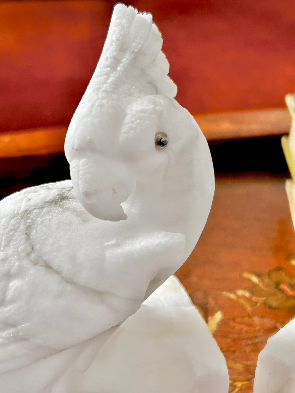 Vintage Hand-carved Natural Stone Bird Bookends - Vintage Worn