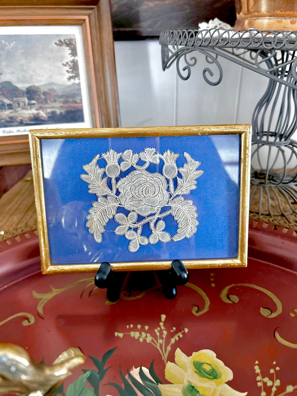 Small Vintage Framed Lace