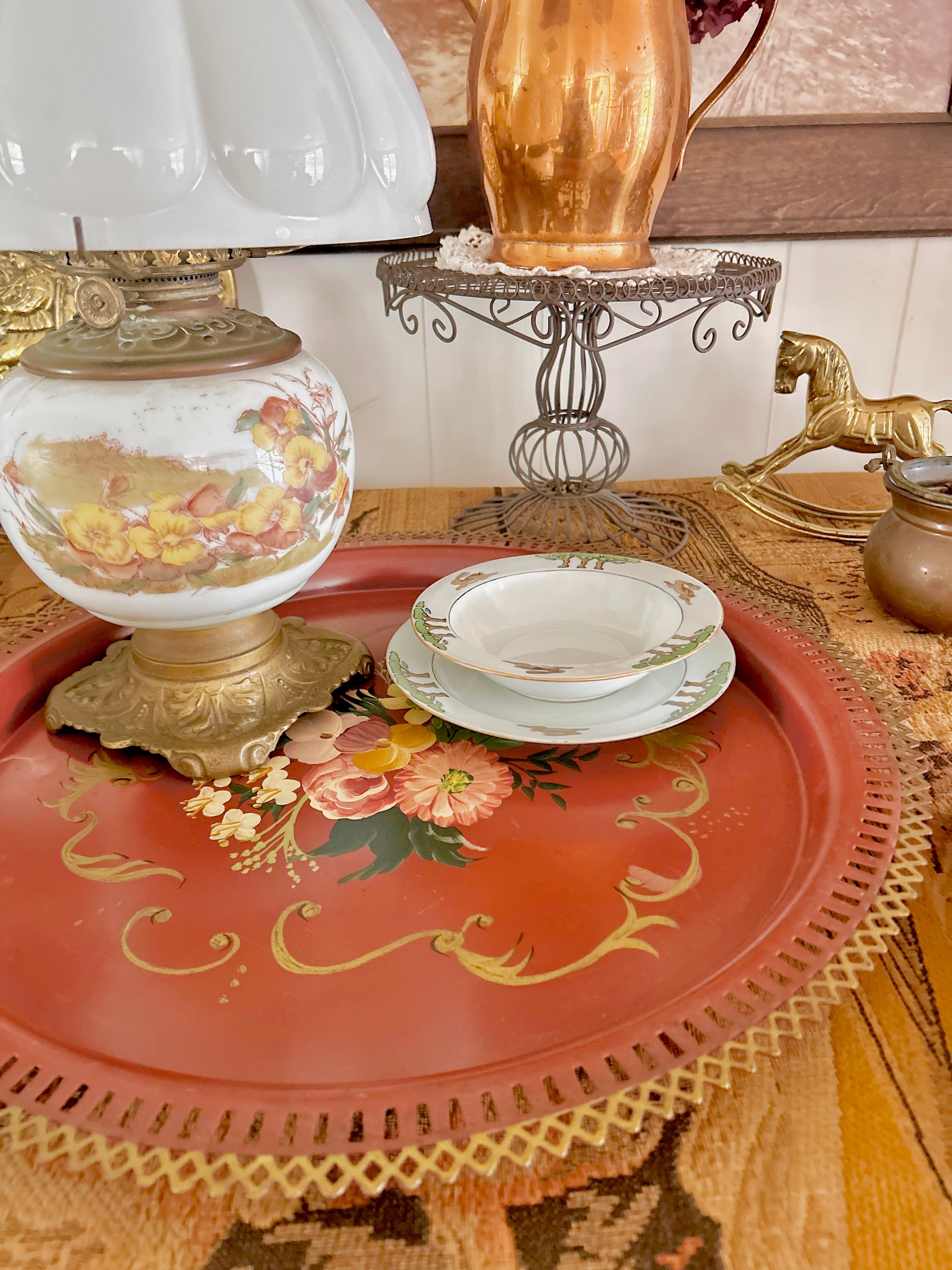 Antique Handpainted Krautheim Porcelain Bowl and Plate