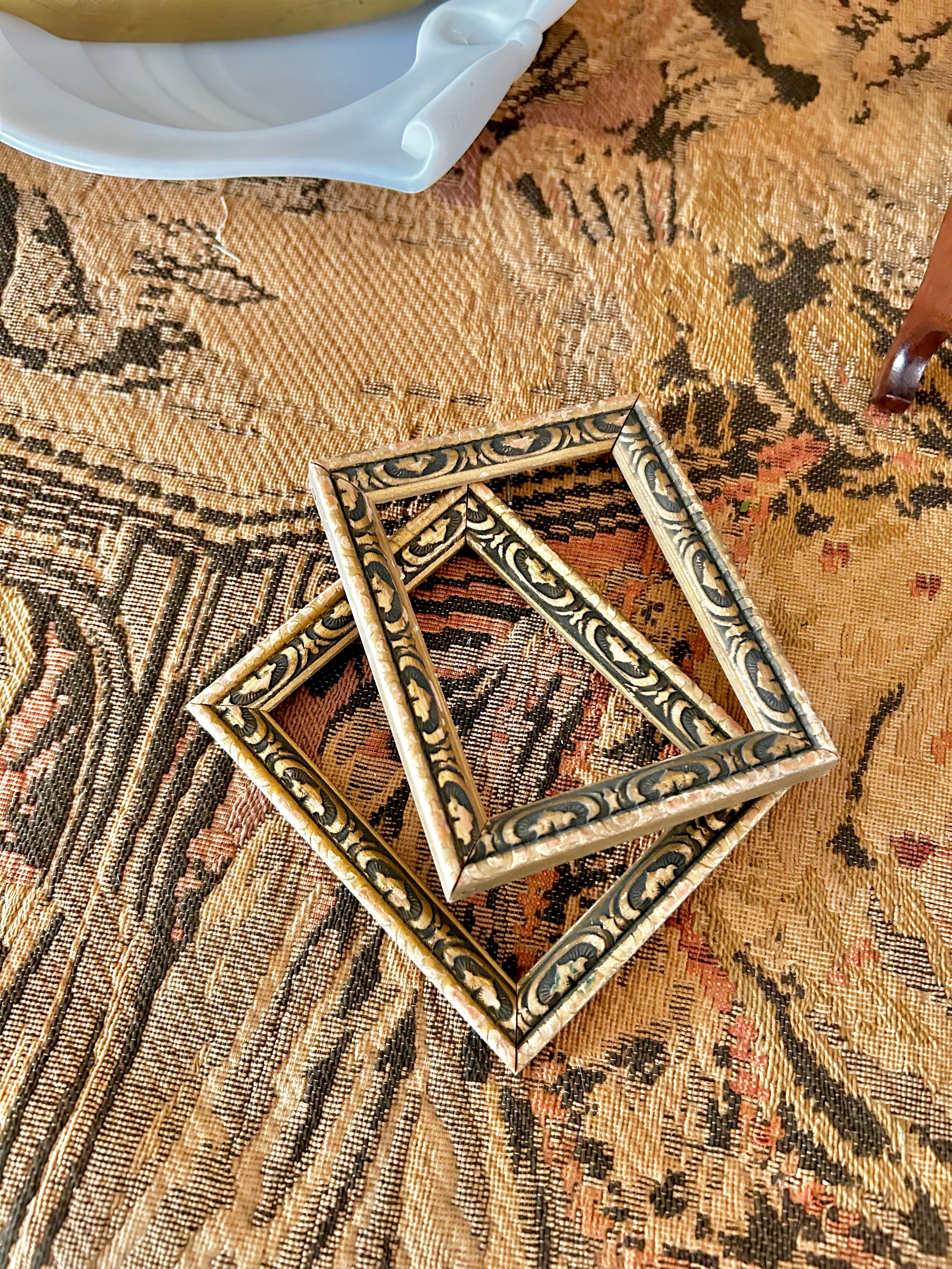 Tiny Vintage Wooden Frame Pair