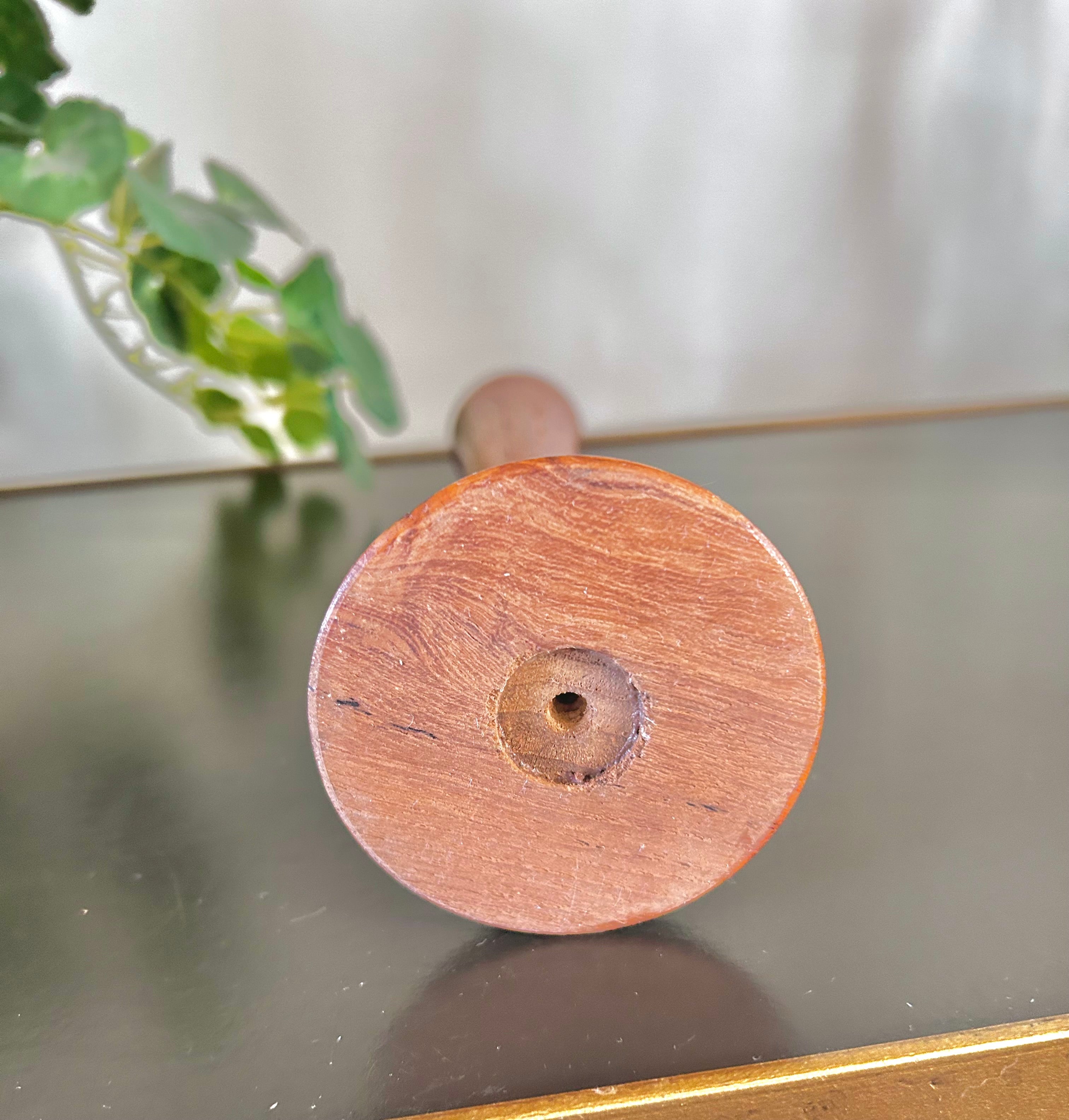 Vintage Wooden Fluted Bud Vase