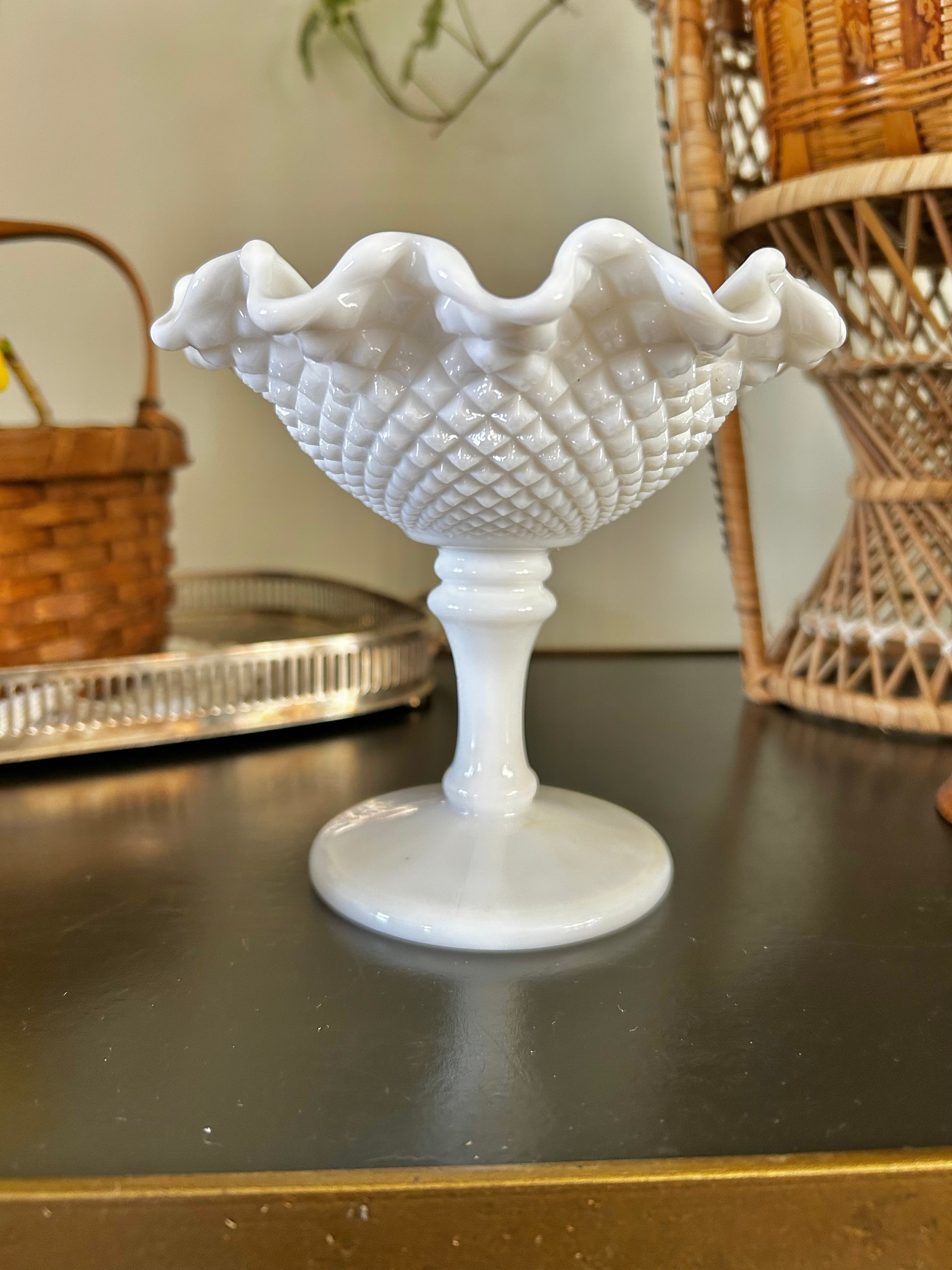 Vintage Milk Glass Compote by Westmoreland
