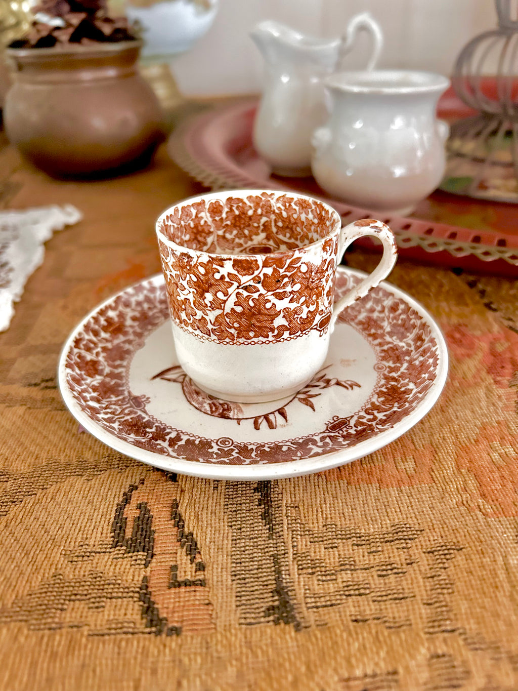 Antique Copeland Spode Demitasse and Saucer 1800s