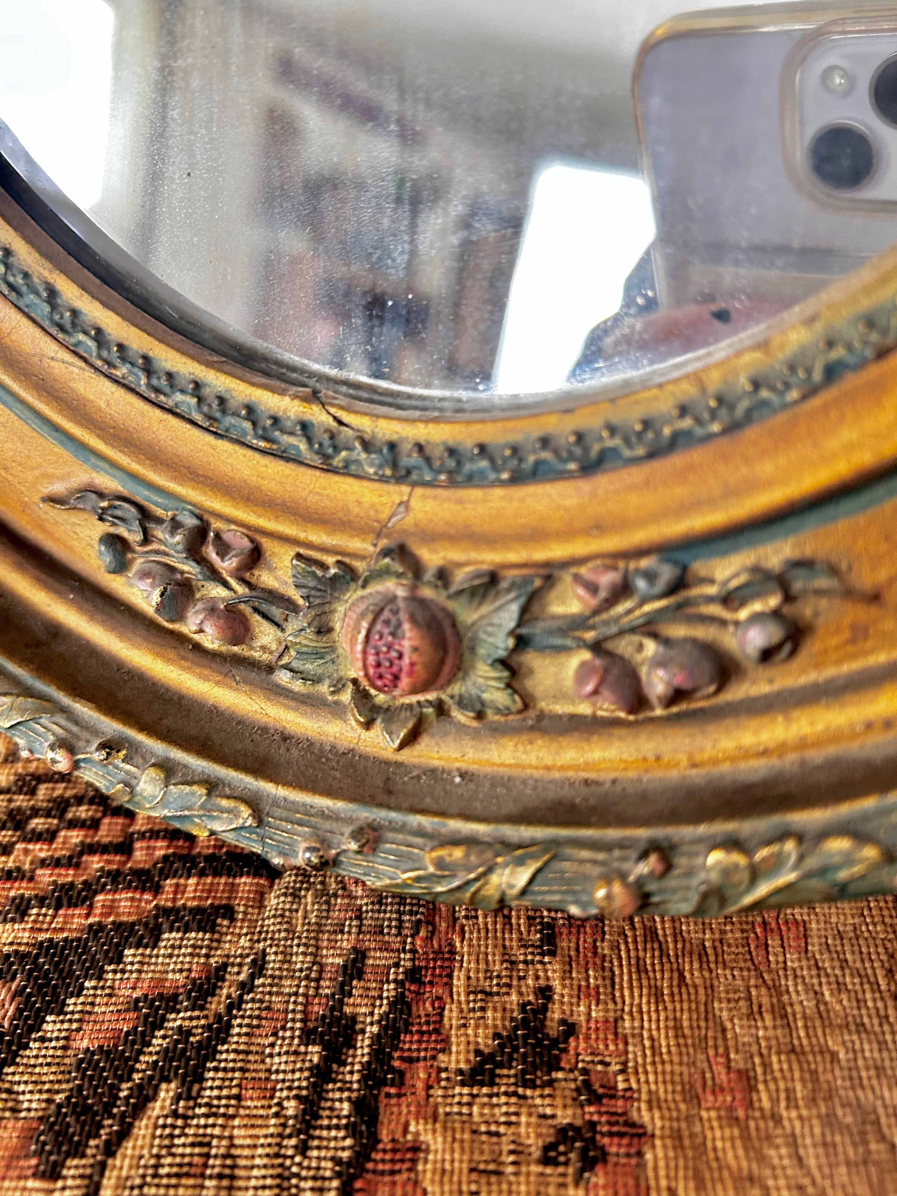 Antique Ornate Oval Mirror