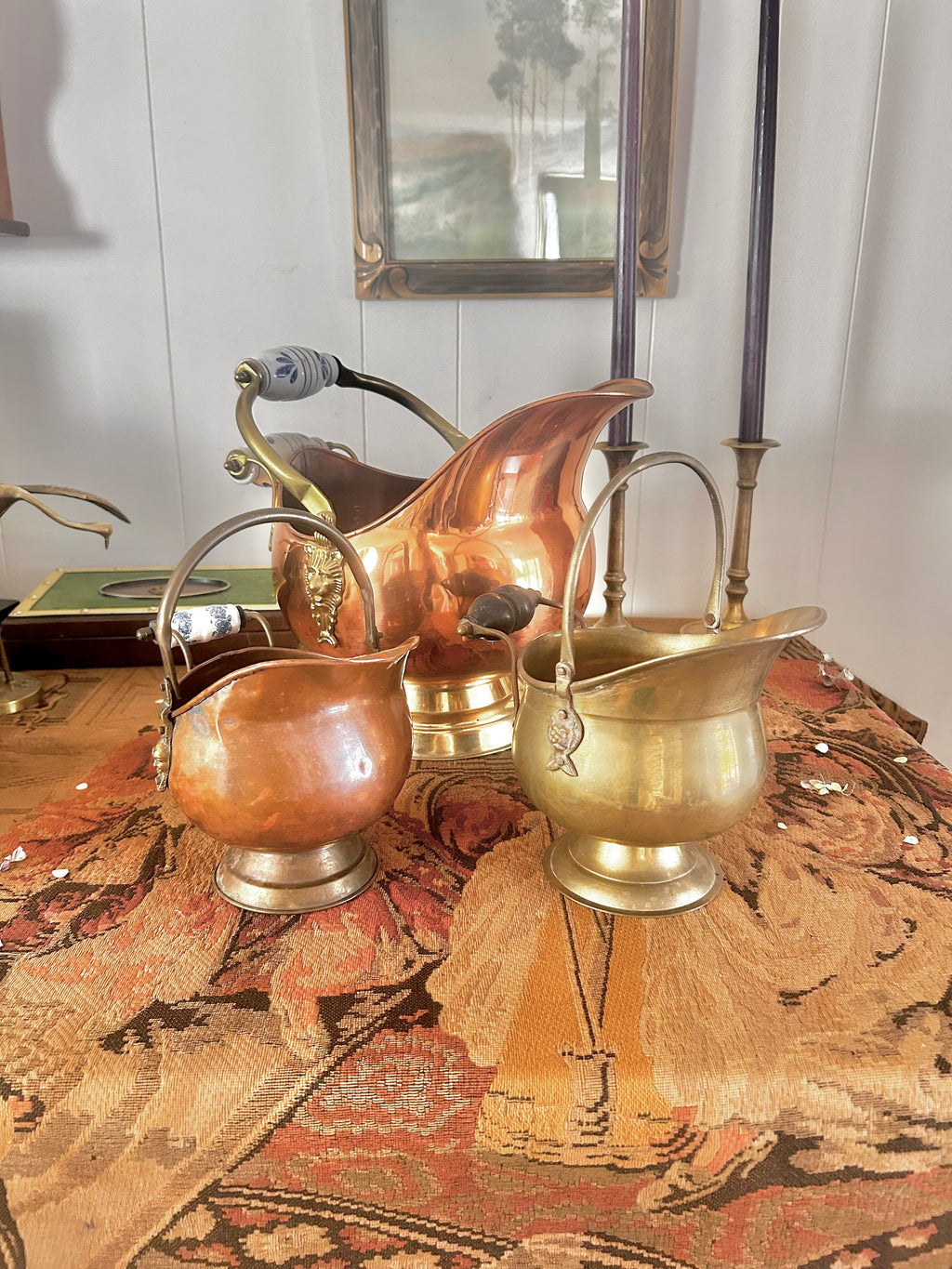 Vintage Copper and Brass Scuttles