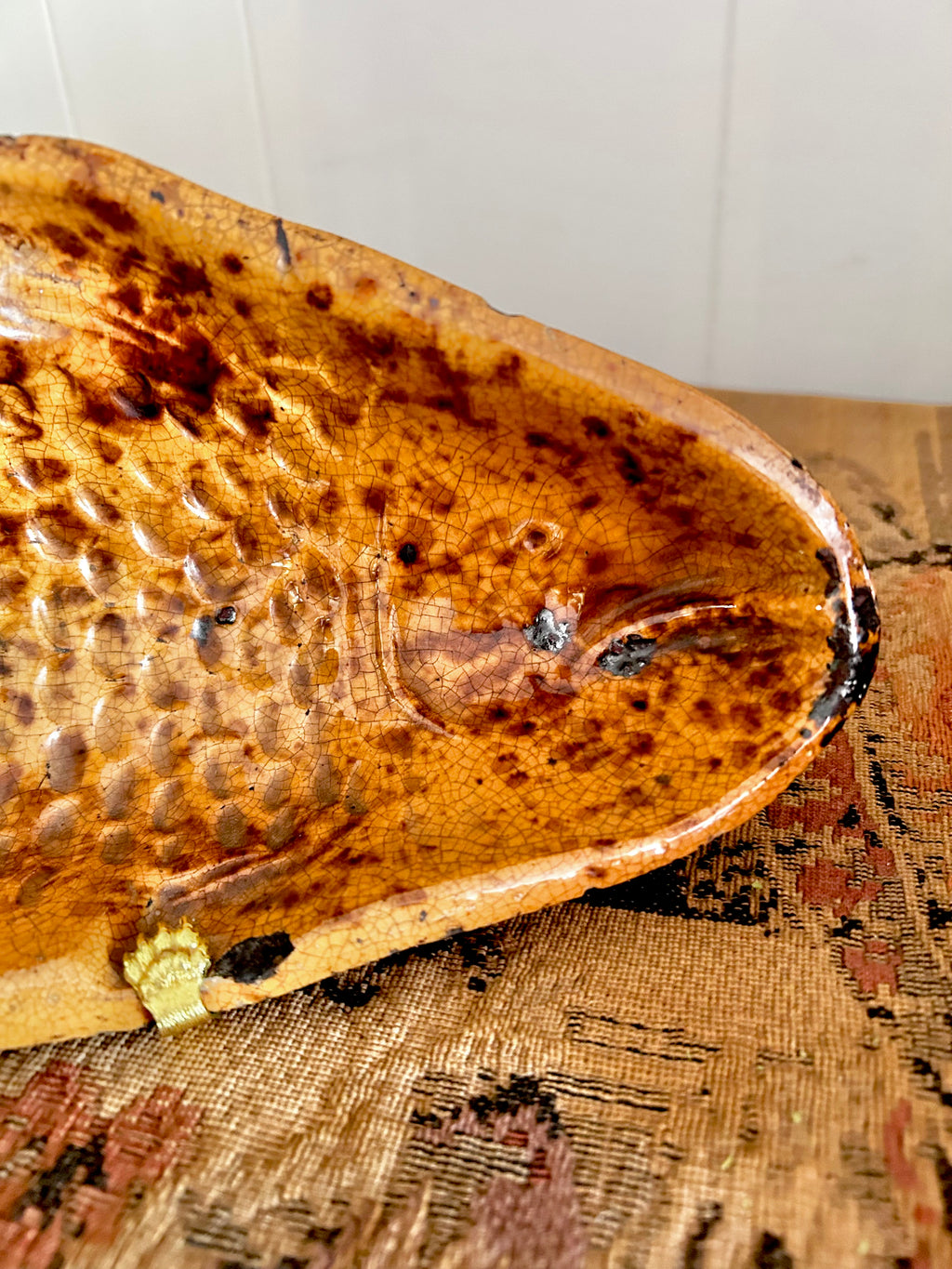 Antique Ceramic Footed Fish Mold