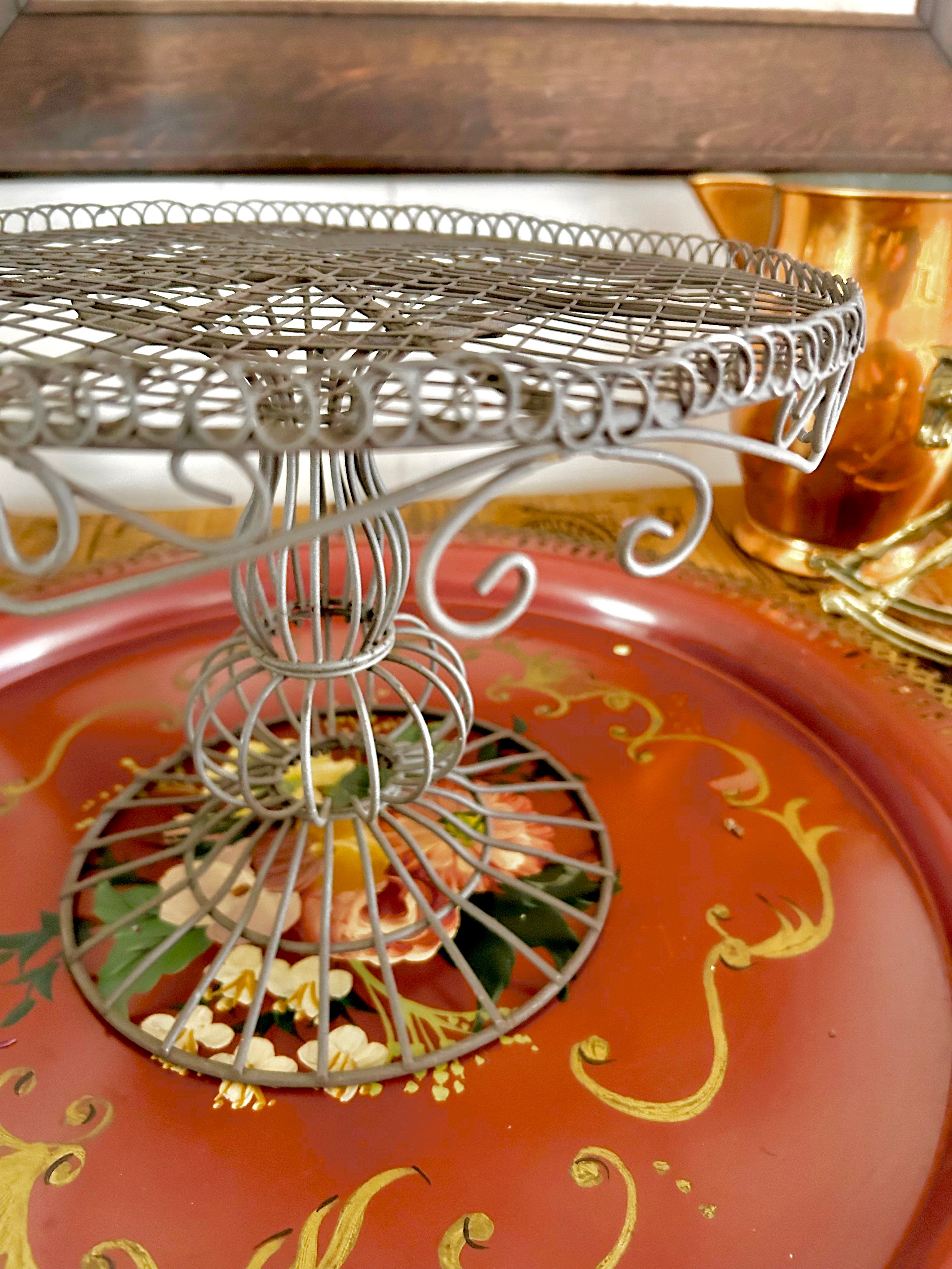 Vintage Metal Wire Cake Stand