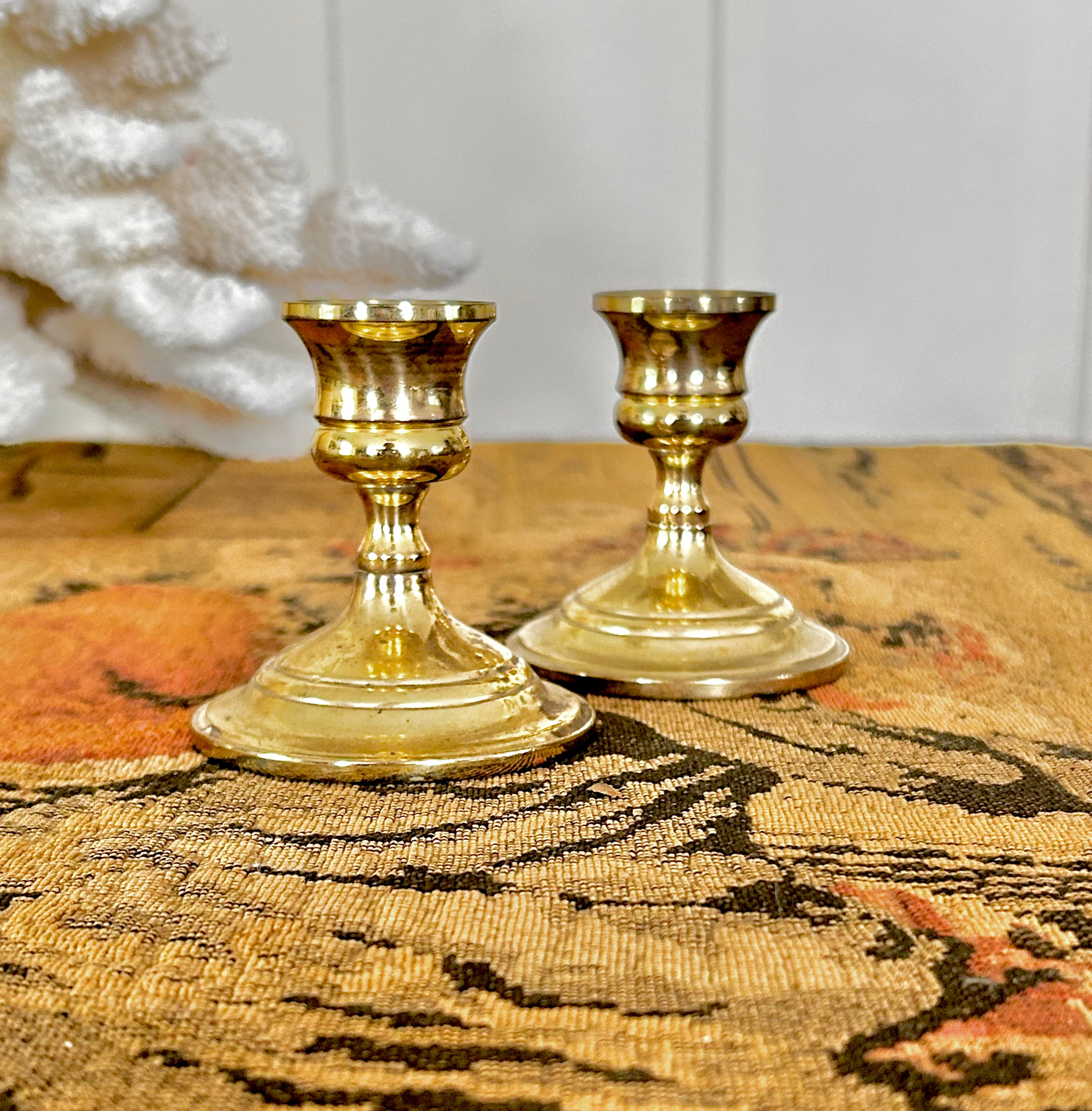 Vintage Petit Brass Candle Holders