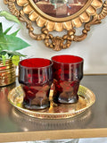 Pair of Vintage Anchor Hocking Ruby Red Tumblers