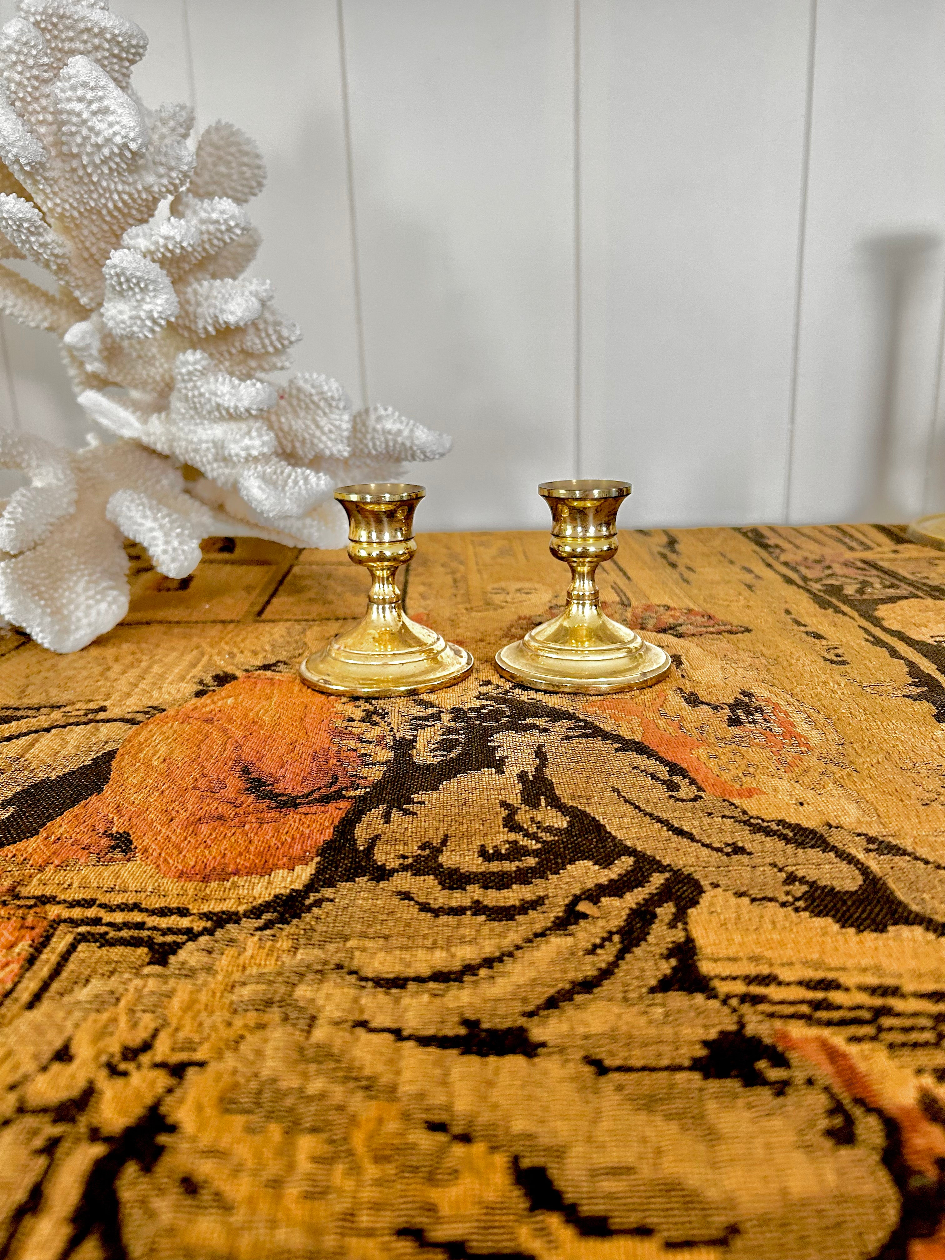Vintage Petit Brass Candle Holders