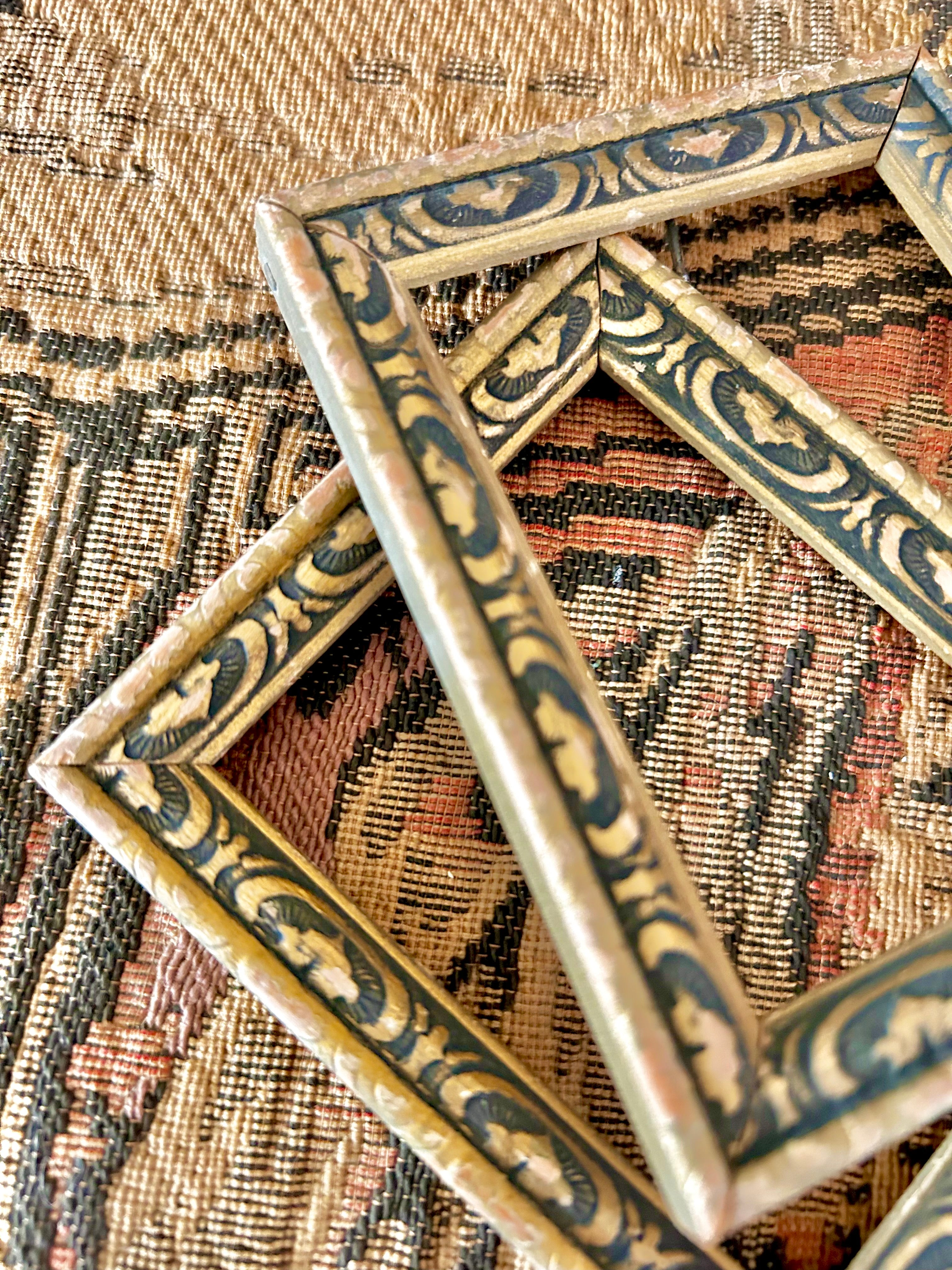 Tiny Vintage Wooden Frame Pair