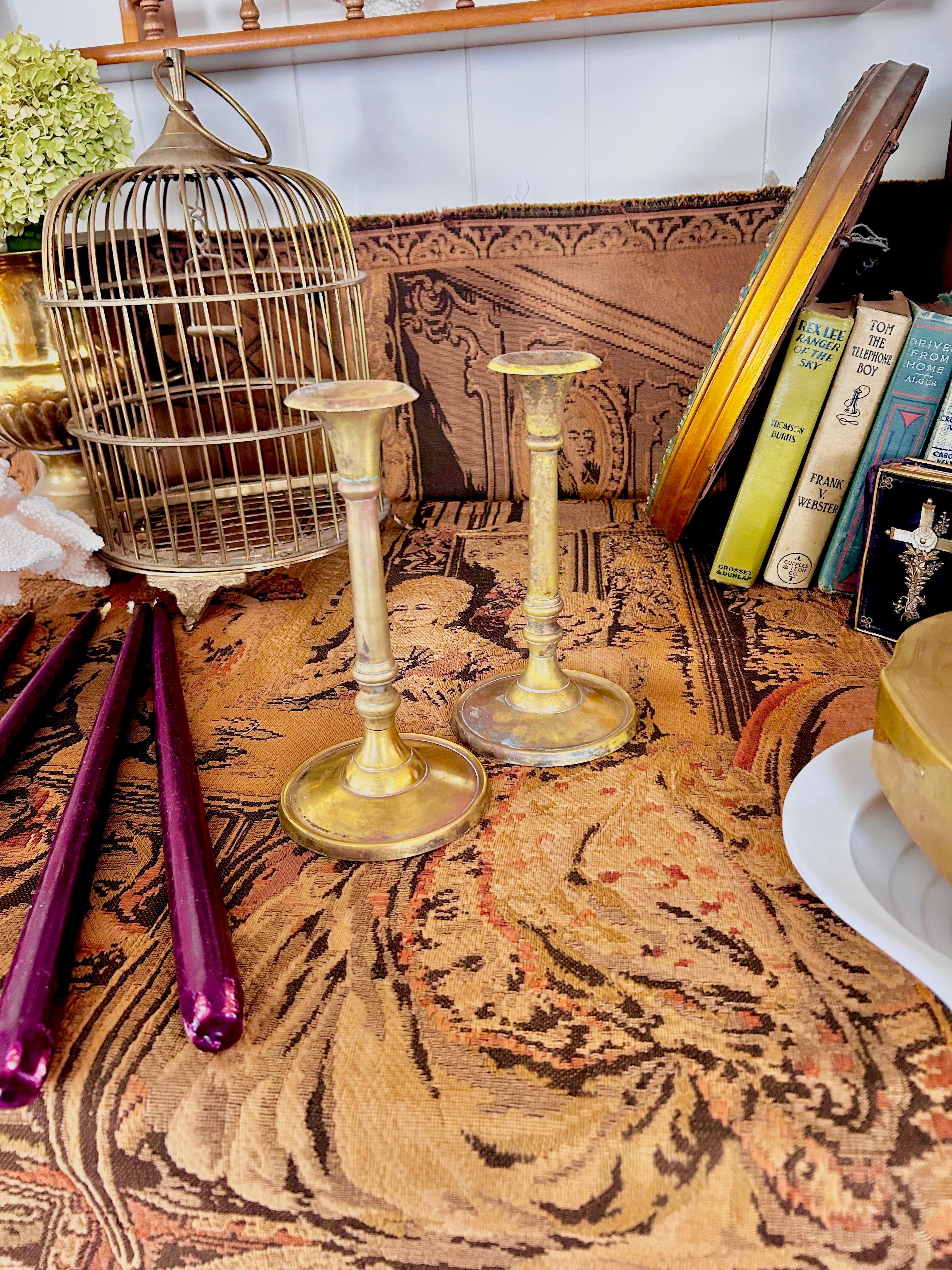 Vintage Brass Candlestick Holders