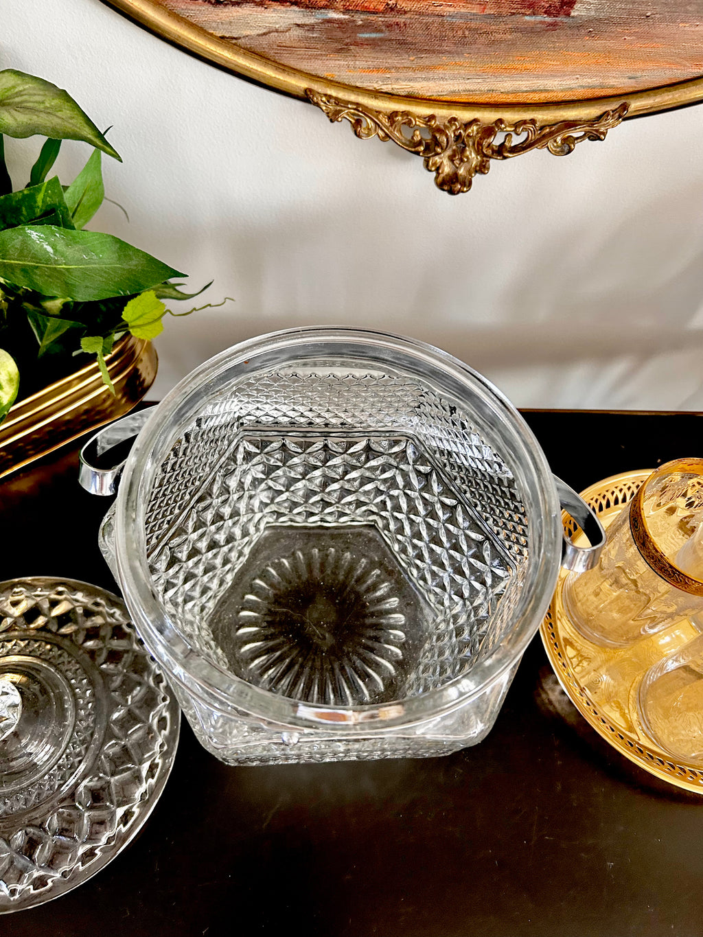 Vintage Glass Ice Bucket