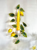 Antique Italian Lemon Branch Tole Candle Sconce