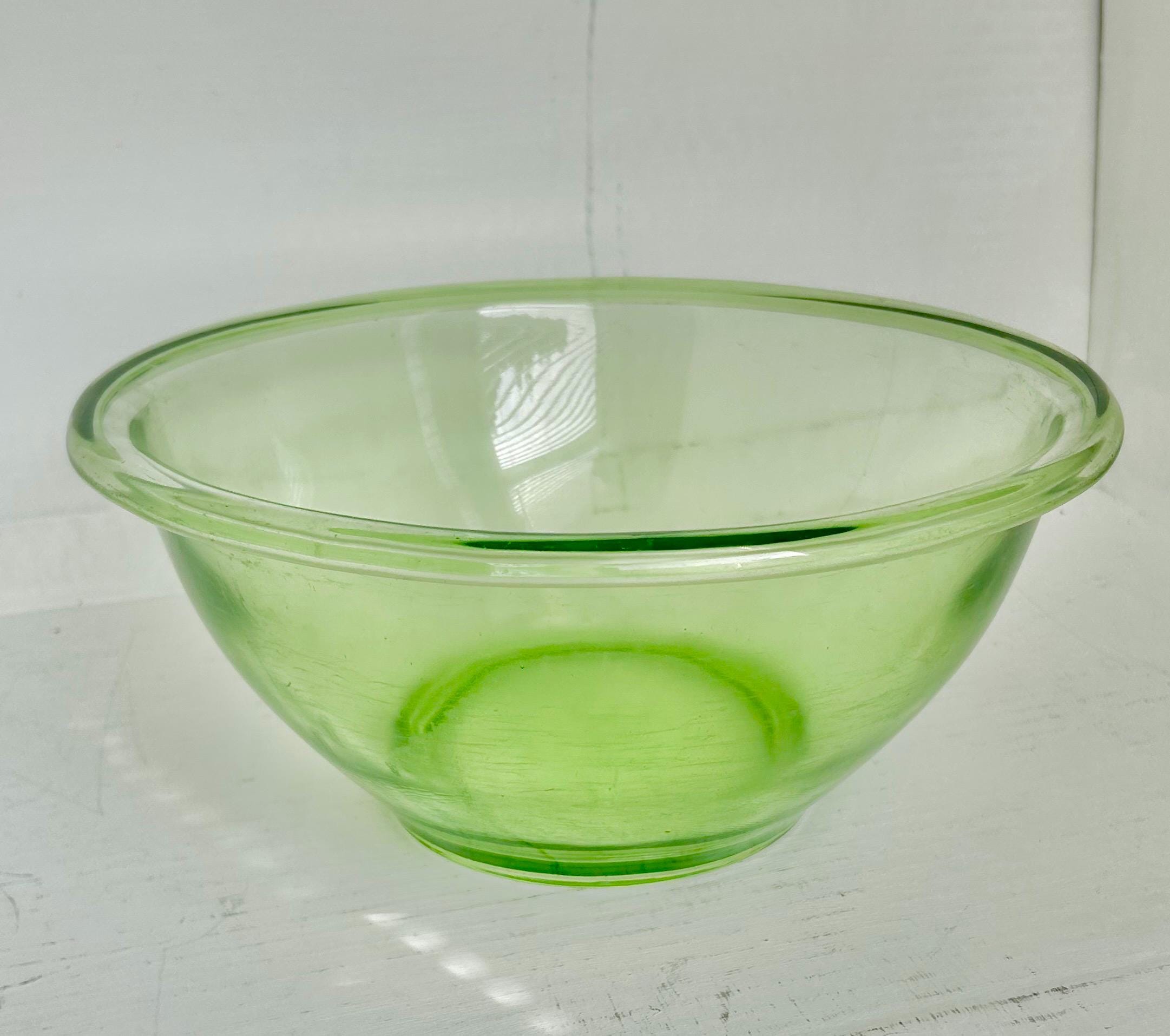 Vintage Uranium Glass Mixing / Serving Bowl by Hemingray Glass Co