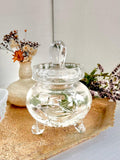 Vintage Crystal Candy Dish with Lid: Brilliant Cut Glass Bowl