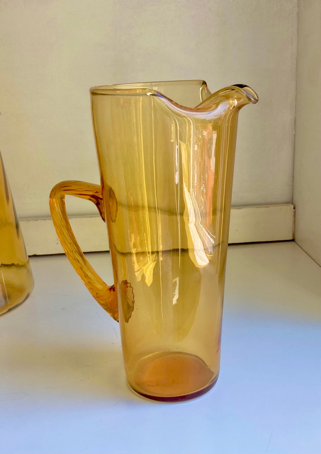 Vintage Amber Glass Barware - Pitchers and Tumblers: Choose from 3