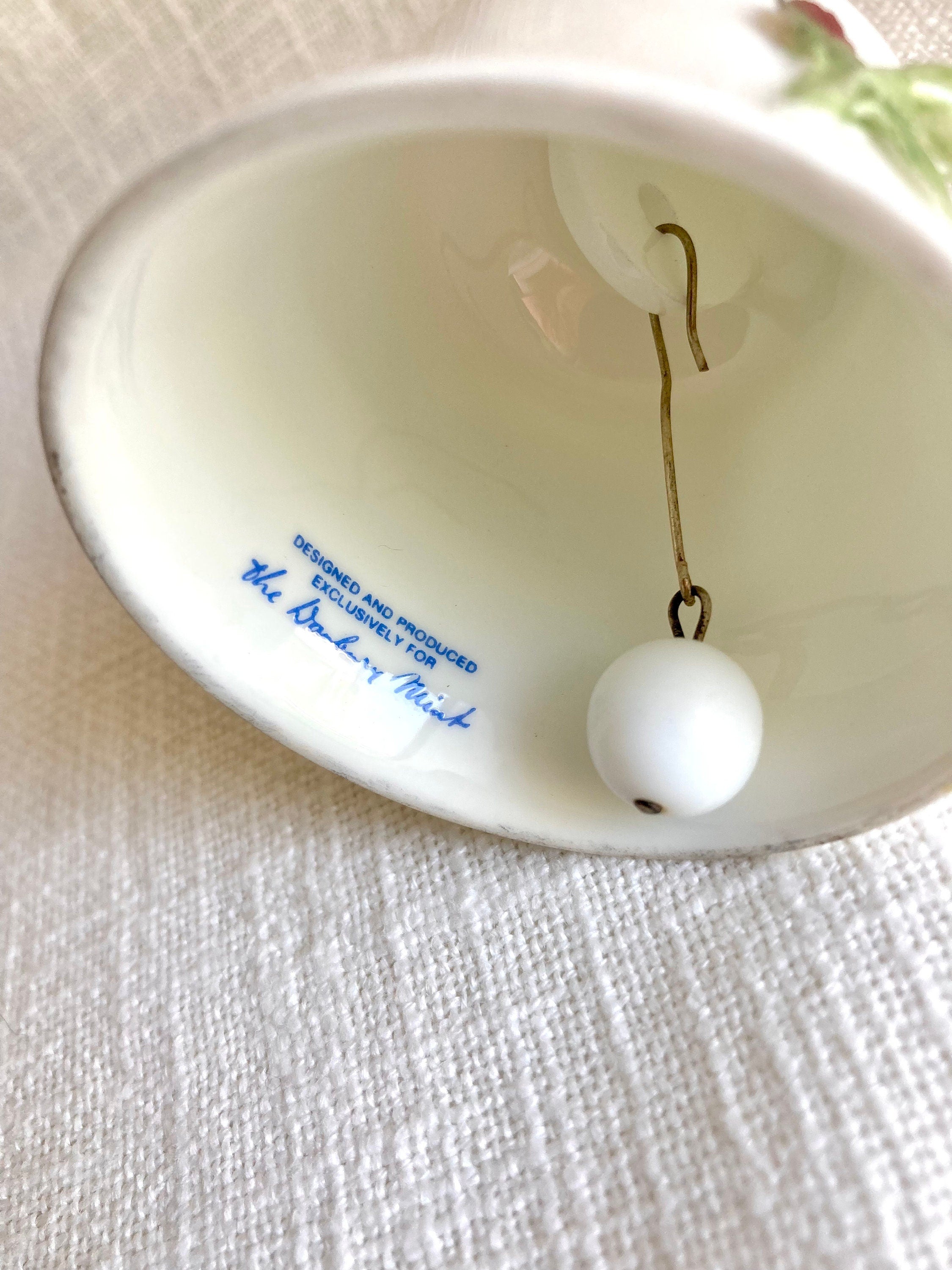 Vintage Coalport Bone China Bell: Applied Porcelain Flowers, England