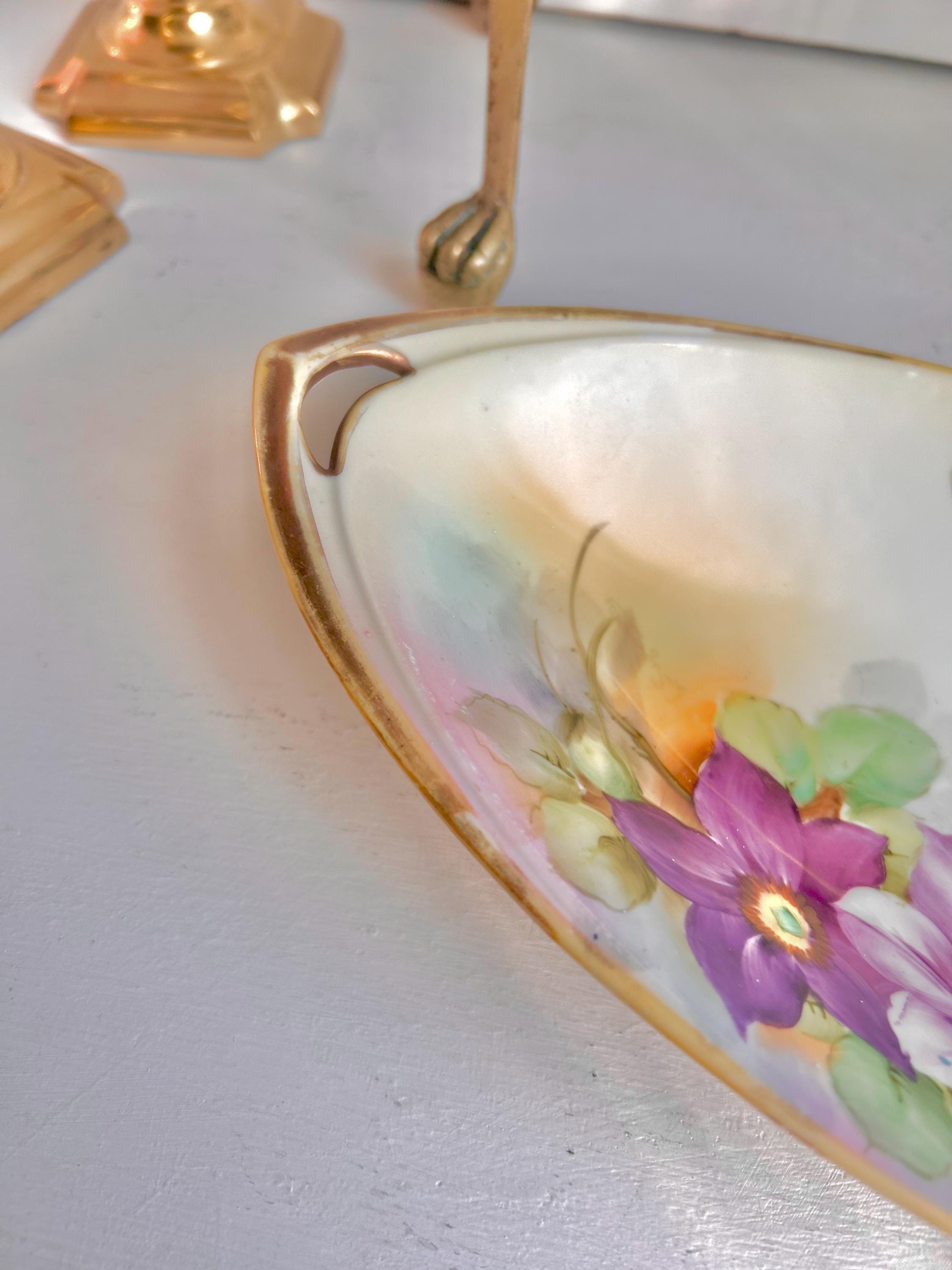 Vintage Noritake Floral Dish: Hand-Painted Porcelain Bowl, Japan