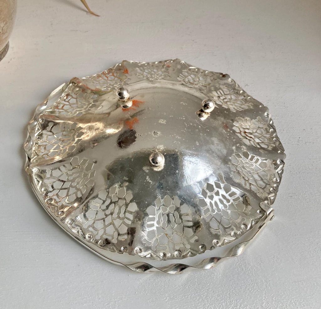 Vintage Silver-Plated Candy Dish: EPNS Ornate Serving Tray, Made in England