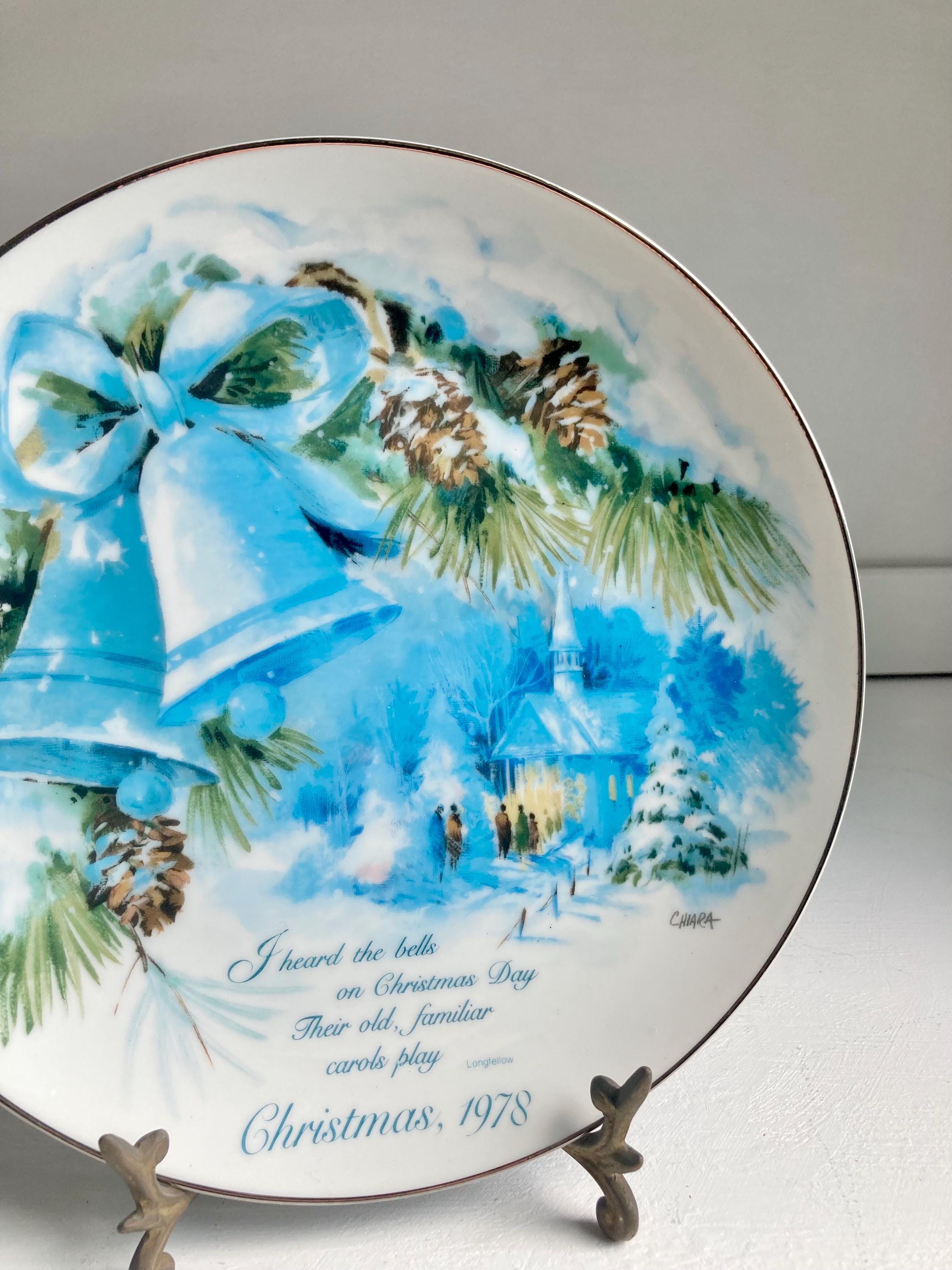 Vintage 1978 Christmas Plate – Chiara American Watercolor Society Porcelain