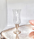 Vintage Weighted Sterling Silver Hurricane Candle Holder with Etched Grape Shade