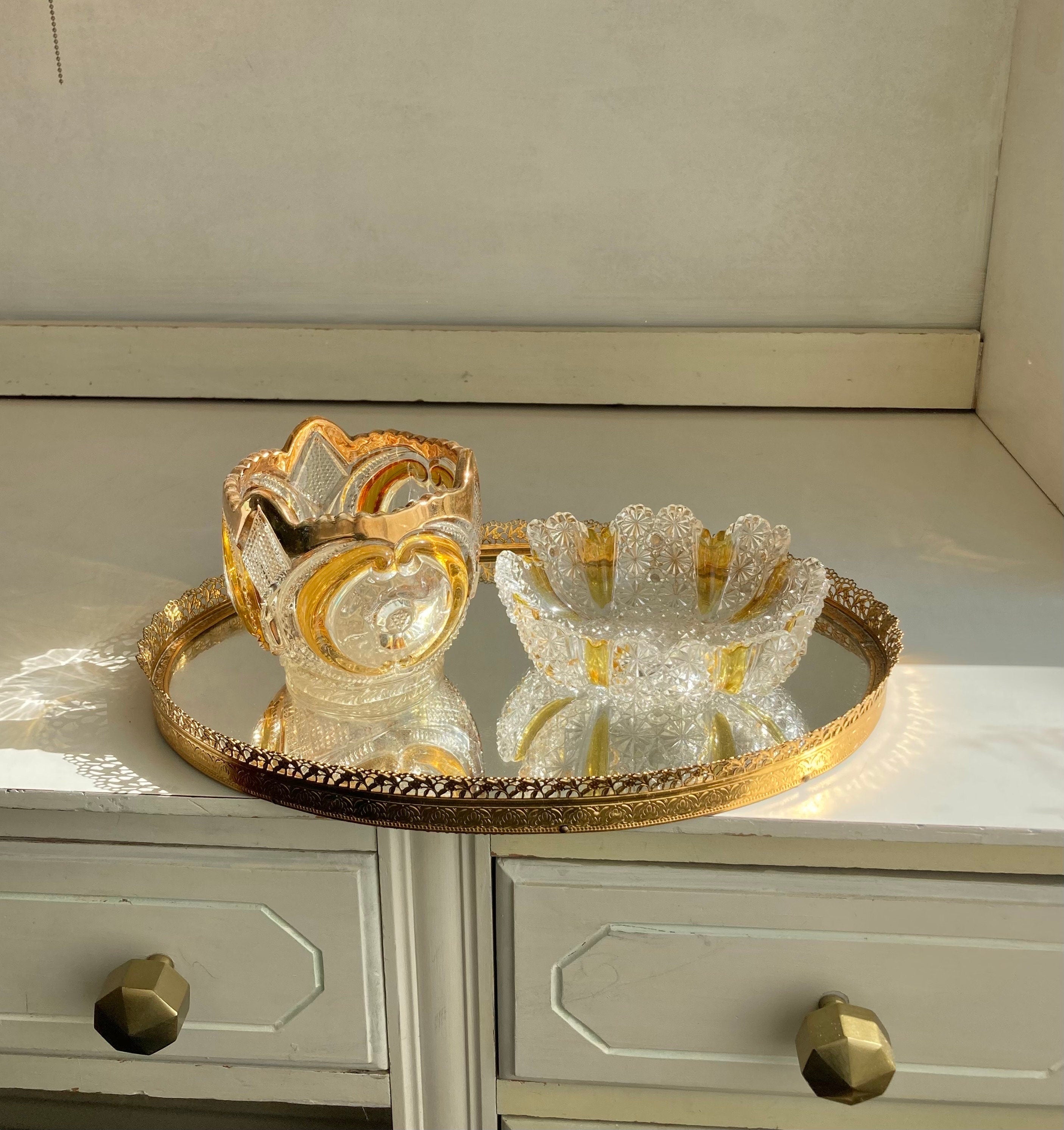 EAPG Amber and Amberette Pressed Glass Small Dishes - CHOOSE from 2