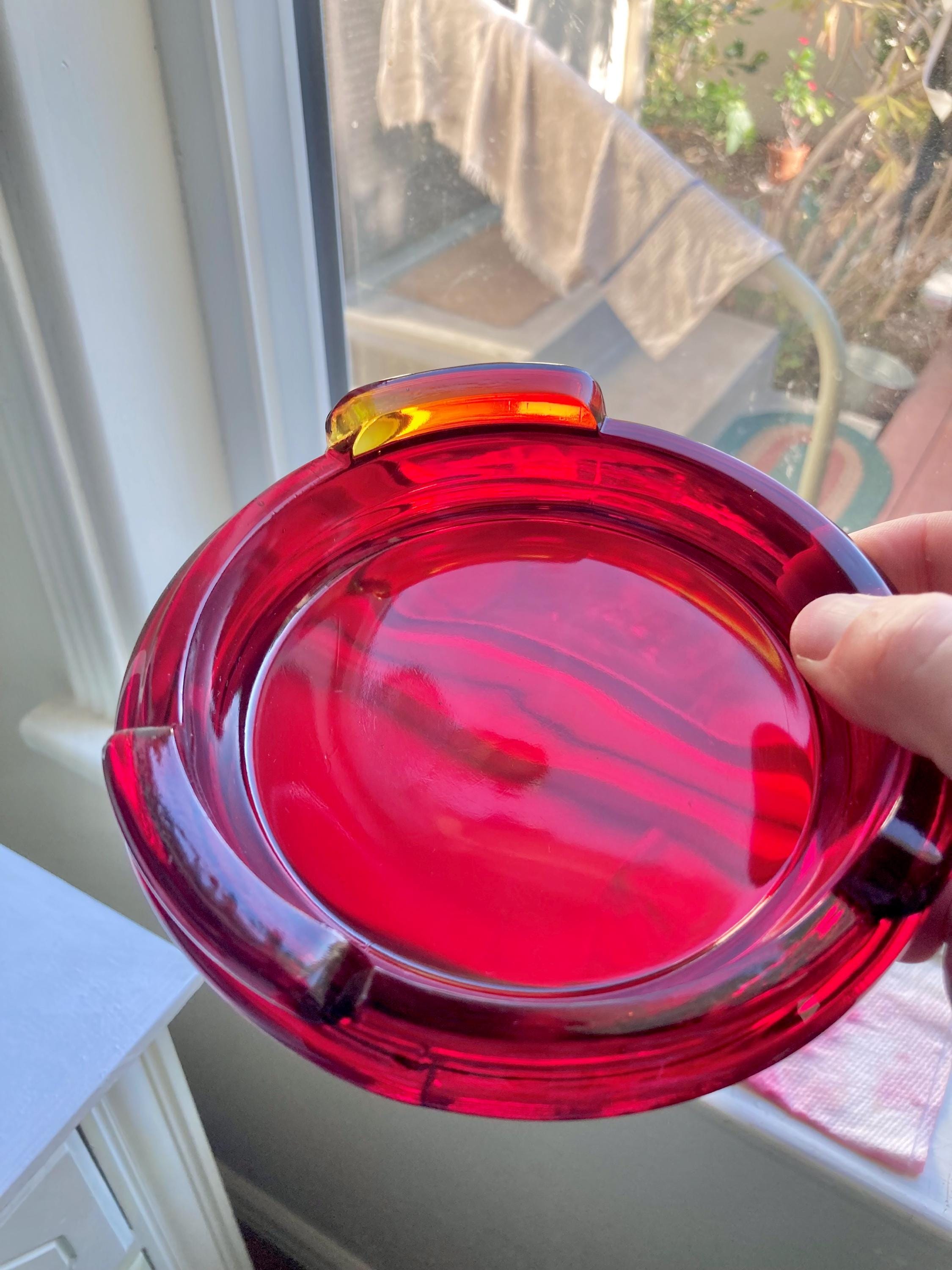 Vintage Red Amberina Glassware - CHOOSE from Fenton, Cadmium UV Glow, Bowls and Dishes