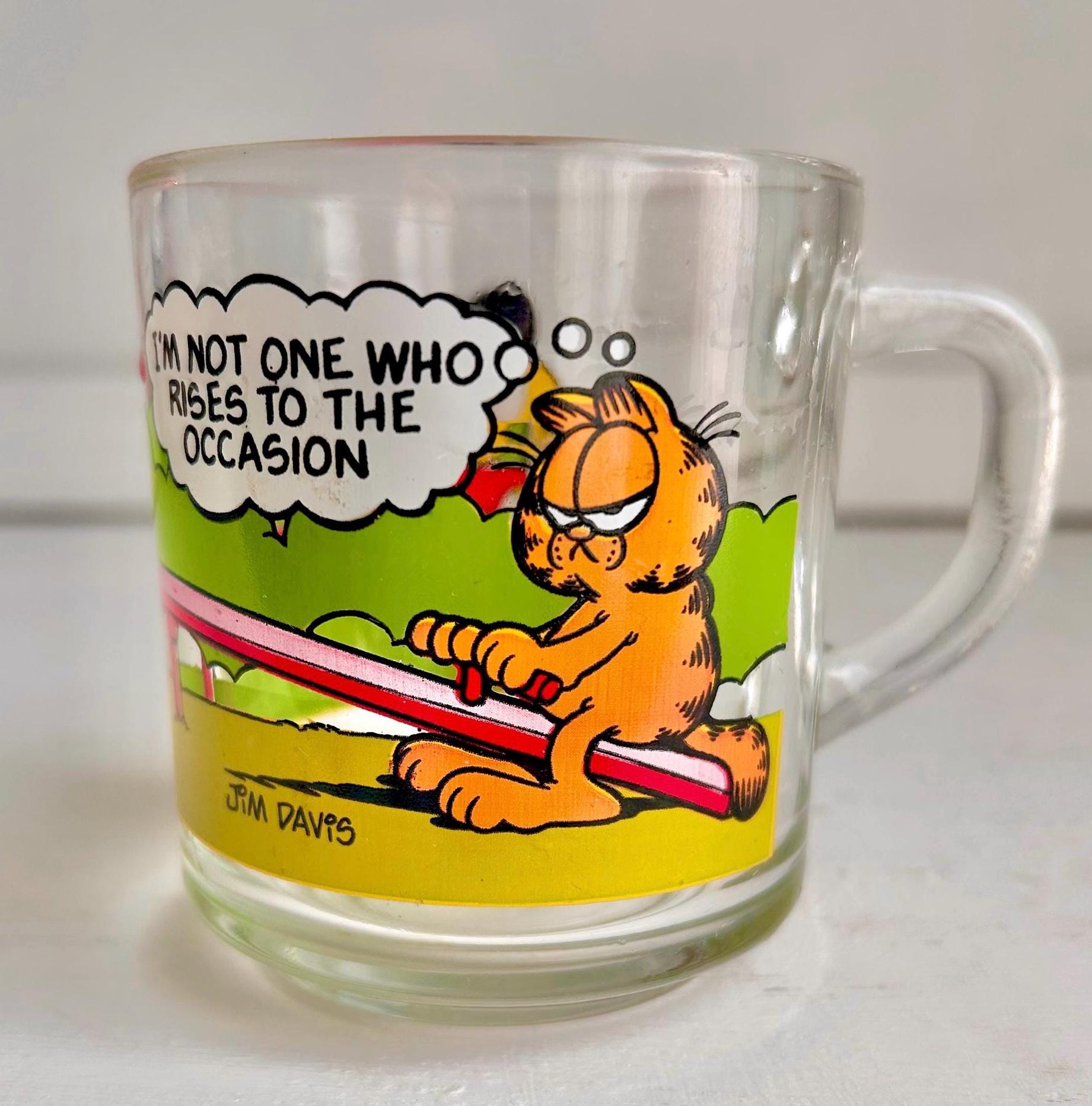 Vintage 1980s Garfield McDonald's Glass Mug – Jim Davis Comic Art