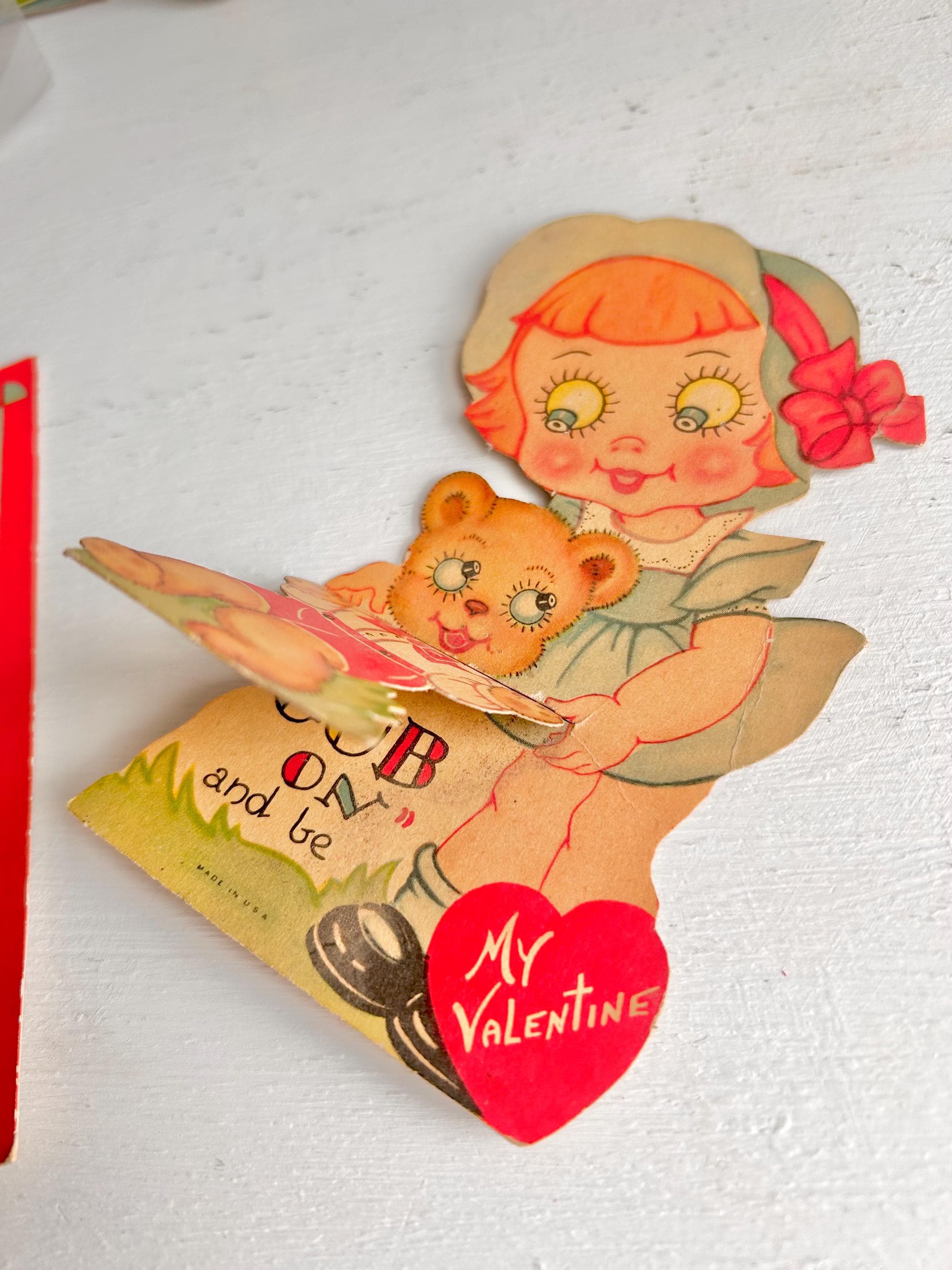 Vintage Die-Cut Paper Valentine: 1930s/40s Moveable Love Greeting