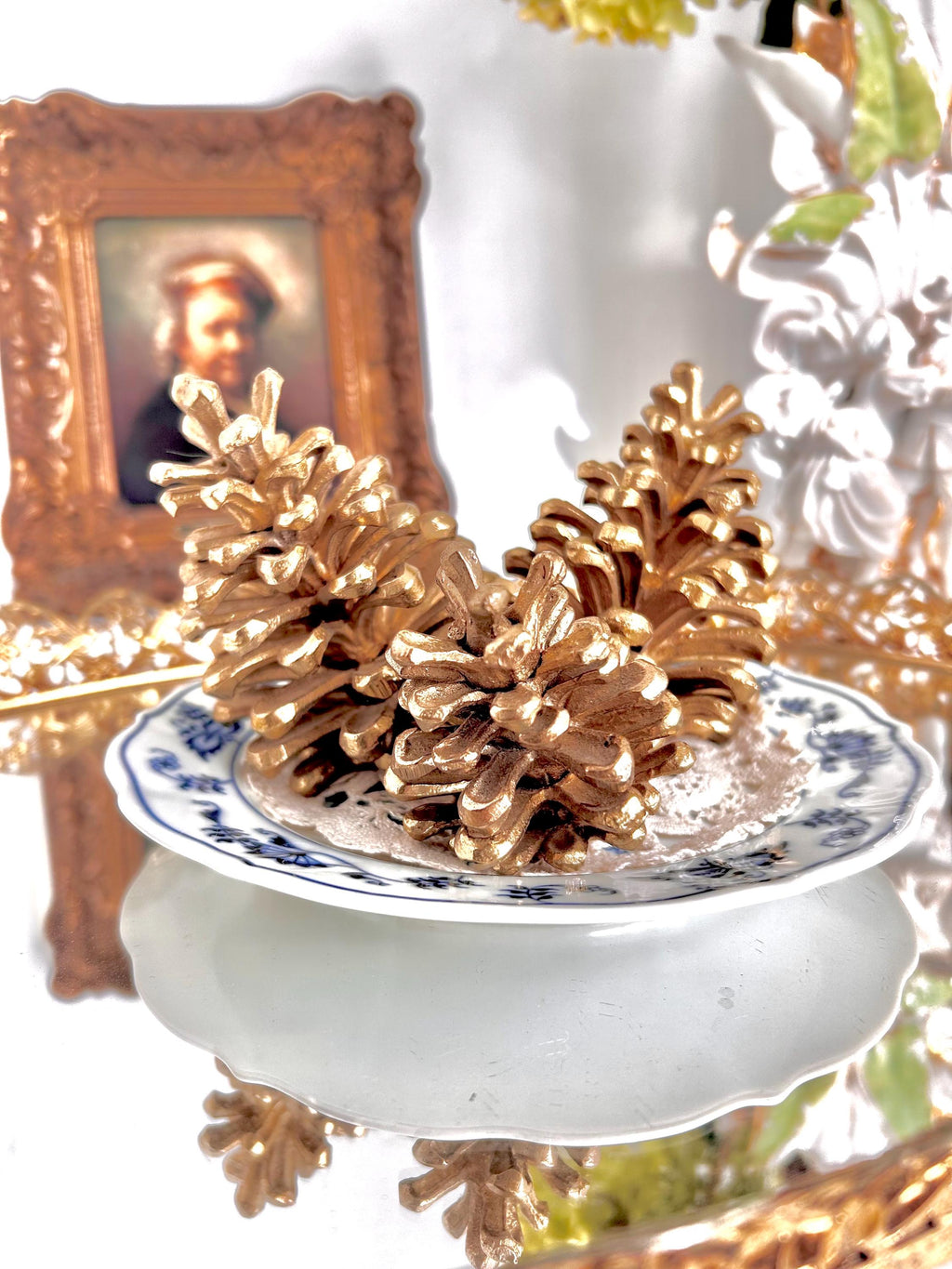 Vintage Solid Cast Brass Pinecones
