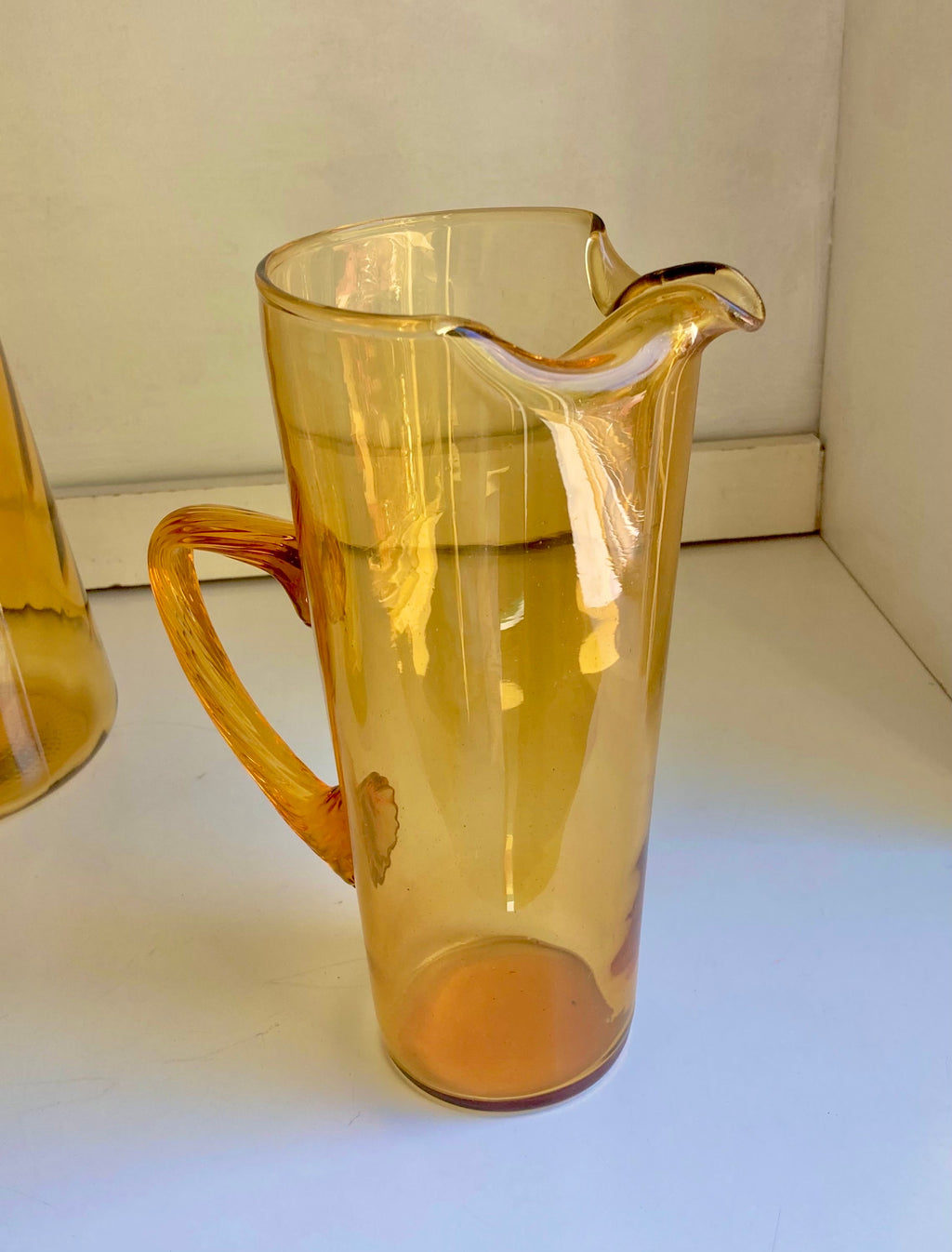 Vintage Amber Glass Barware - Pitchers and Tumblers: Choose from 3