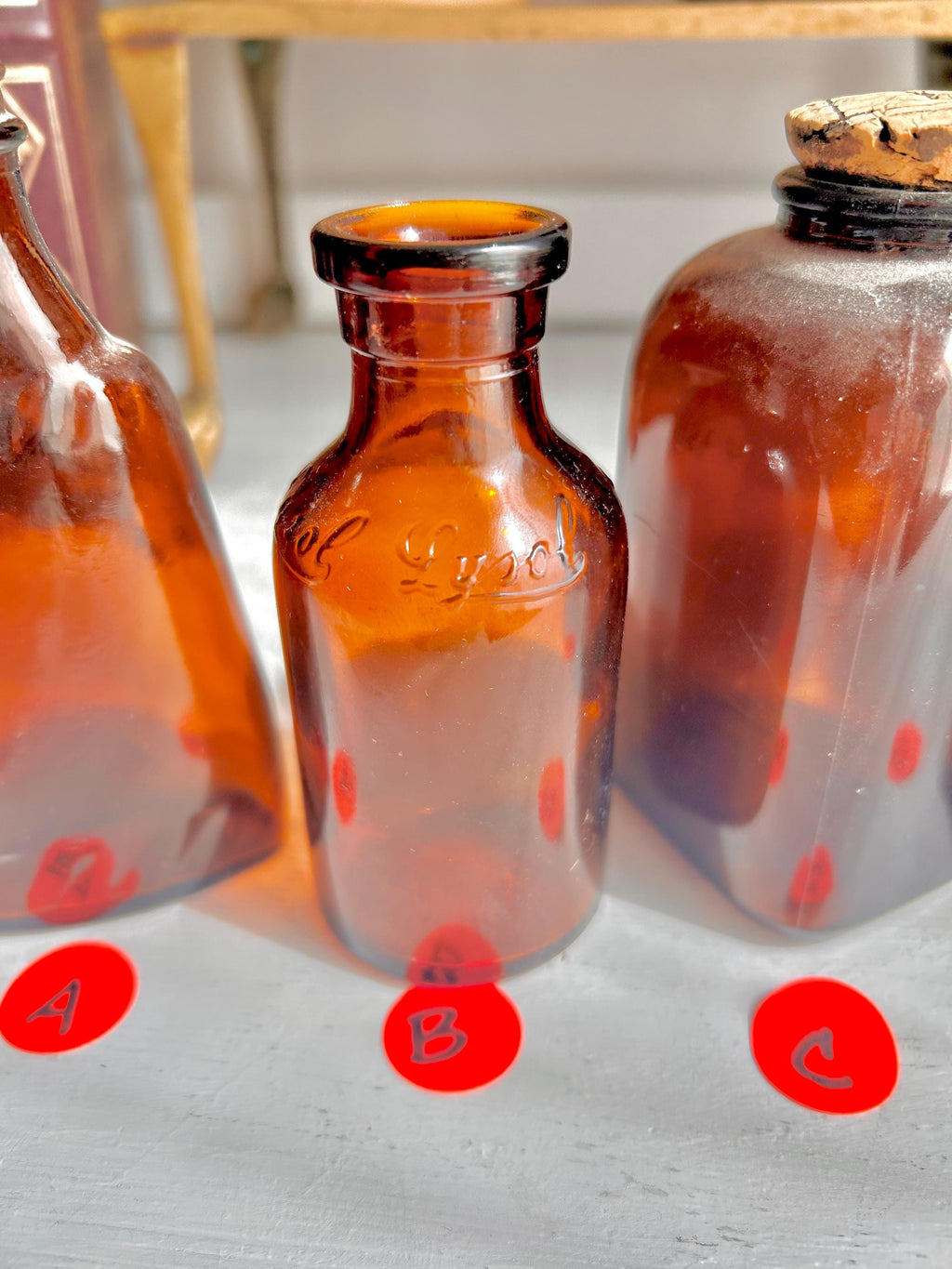 Vintage Amber Apothecary Bottle: Collectible Brown Glass, Choose Your Bottle