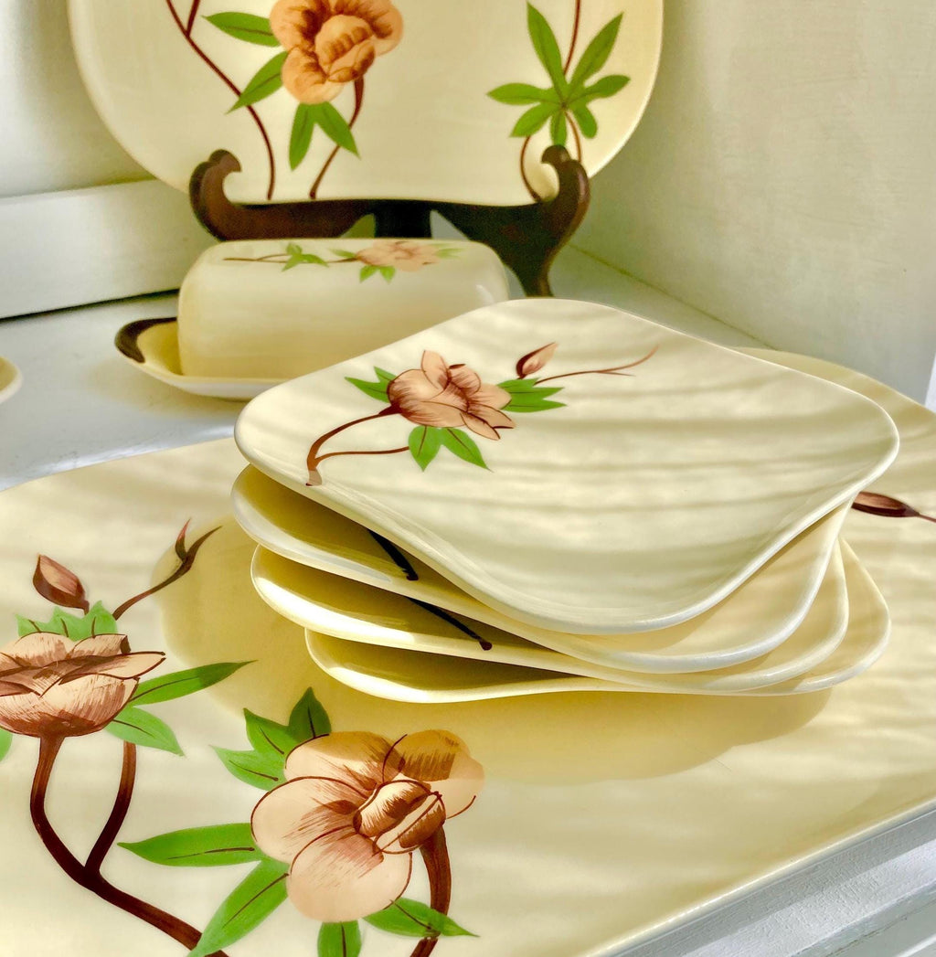 Vintage Weil Ware Ceramic Dining Pieces: Yellow Rose Pattern