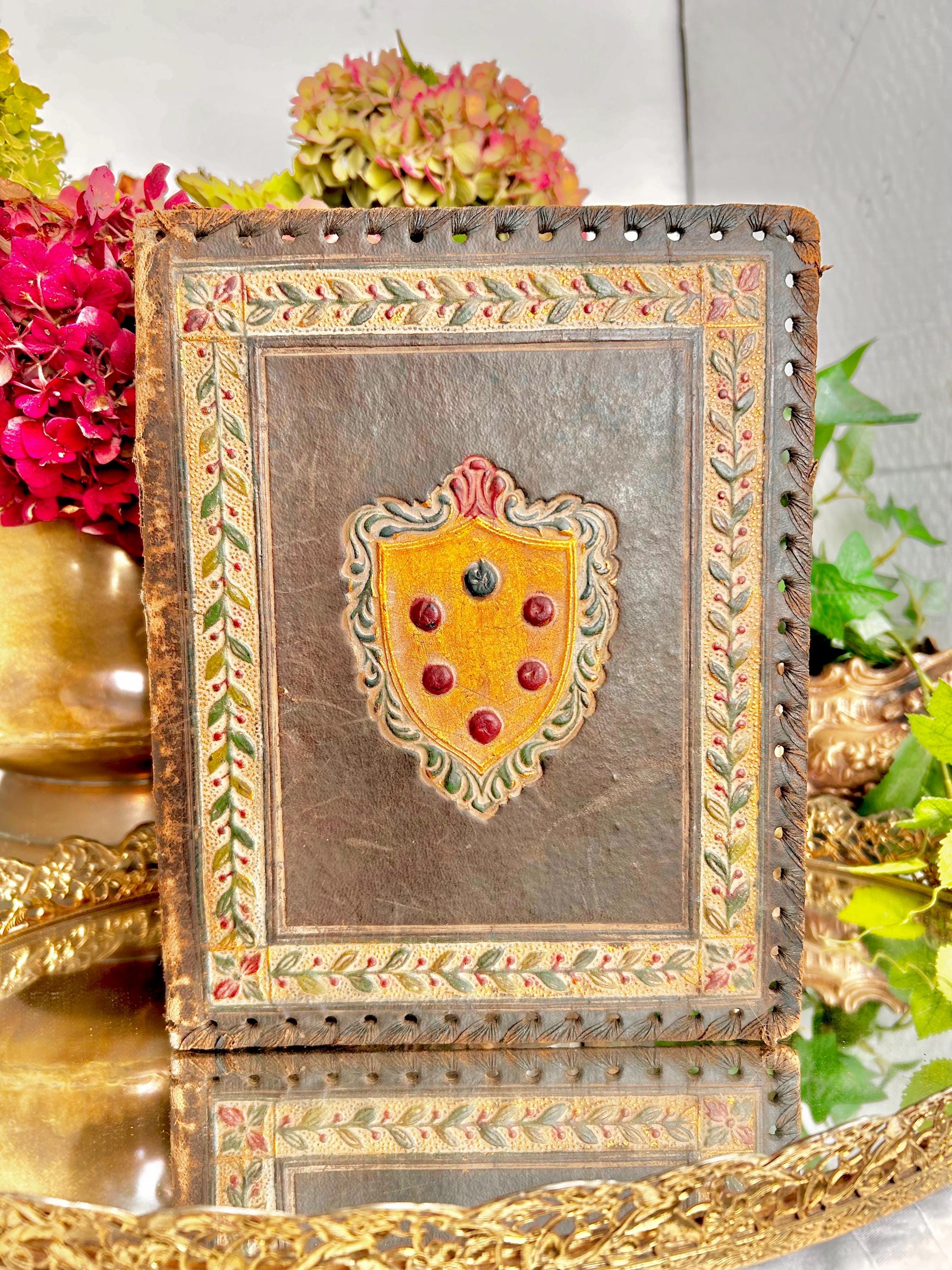 Vintage Italian Leather Old World Picture Display Folder