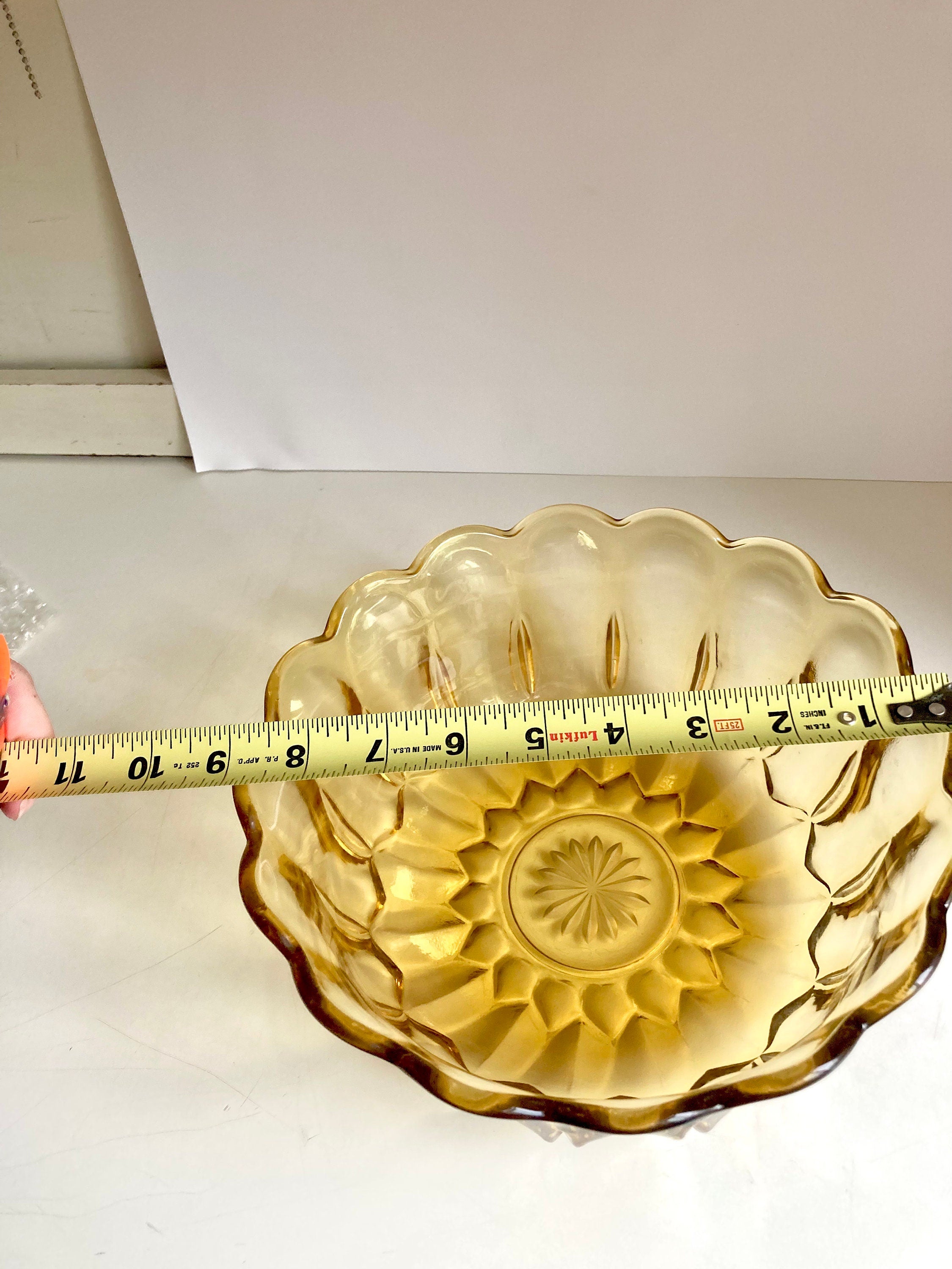 Vintage Anchor Hocking Amber Glass Bowl: 1970s Fairfield Design