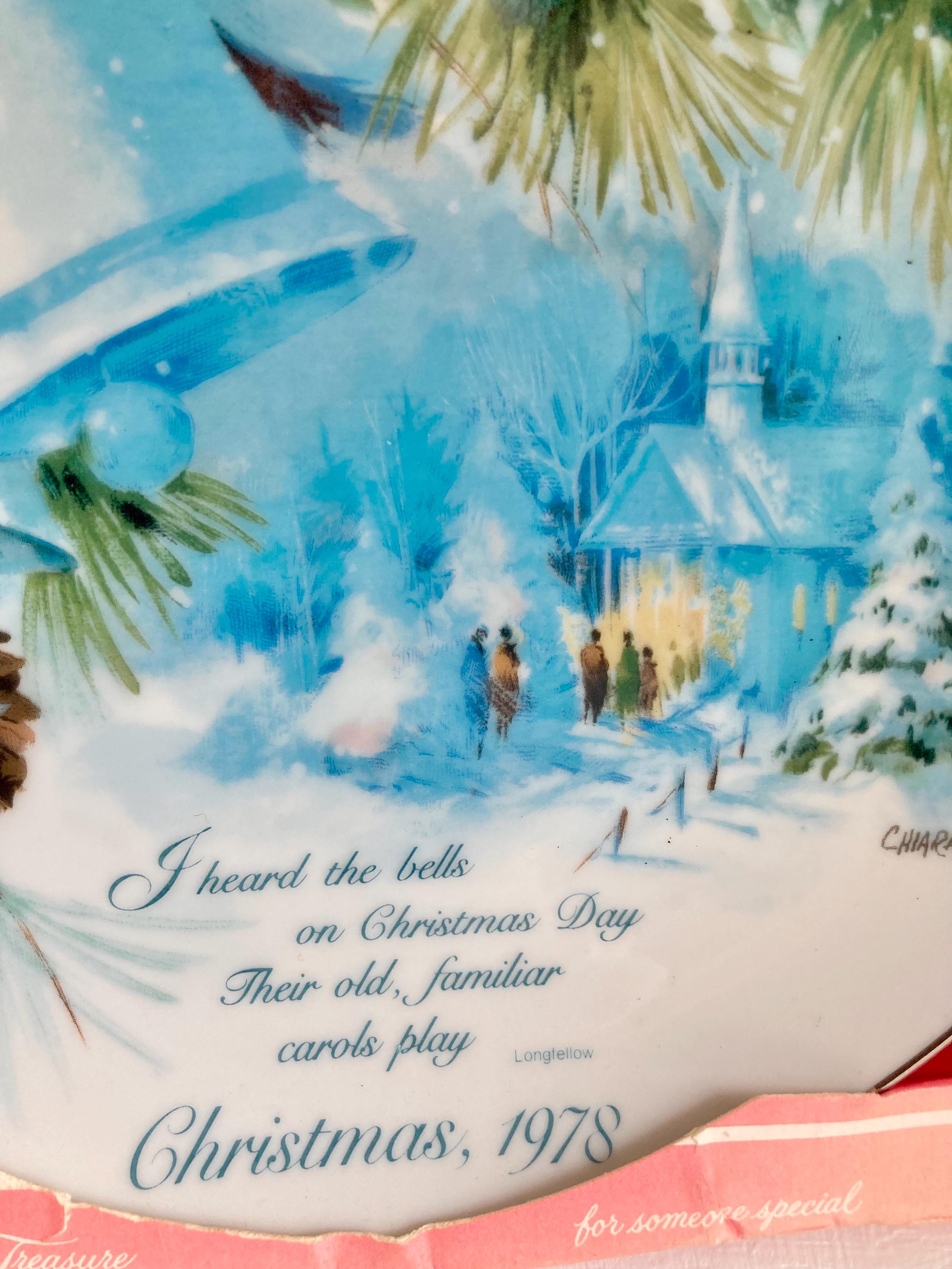 Vintage 1978 Christmas Plate – Chiara American Watercolor Society Porcelain