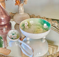 Vintage Transferware Porcelain Condiment Bowl and Serving spoon Reinhold Schlegelmilch (RS) Germany