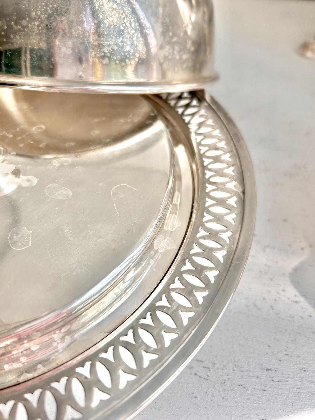 Vintage WMA Rogers Silver Plated Covered Dish: 3-Piece Condiment Server