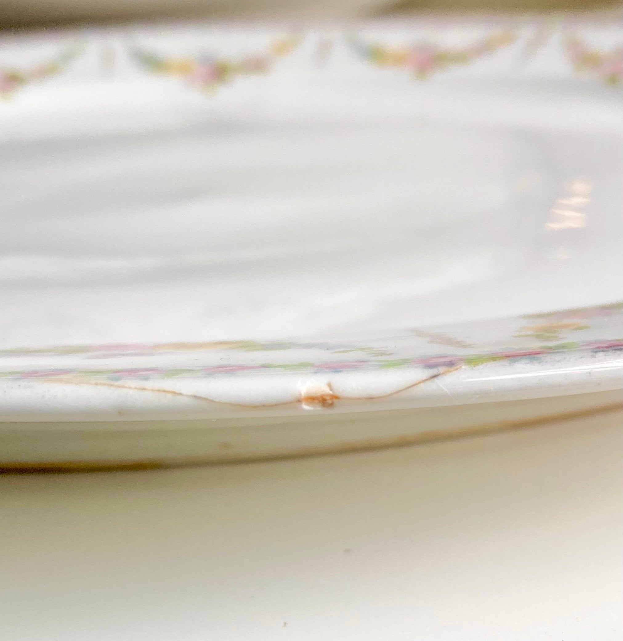 Vintage Limoges France Lidded Tureen: Wm Guerin & Co Floral Garland