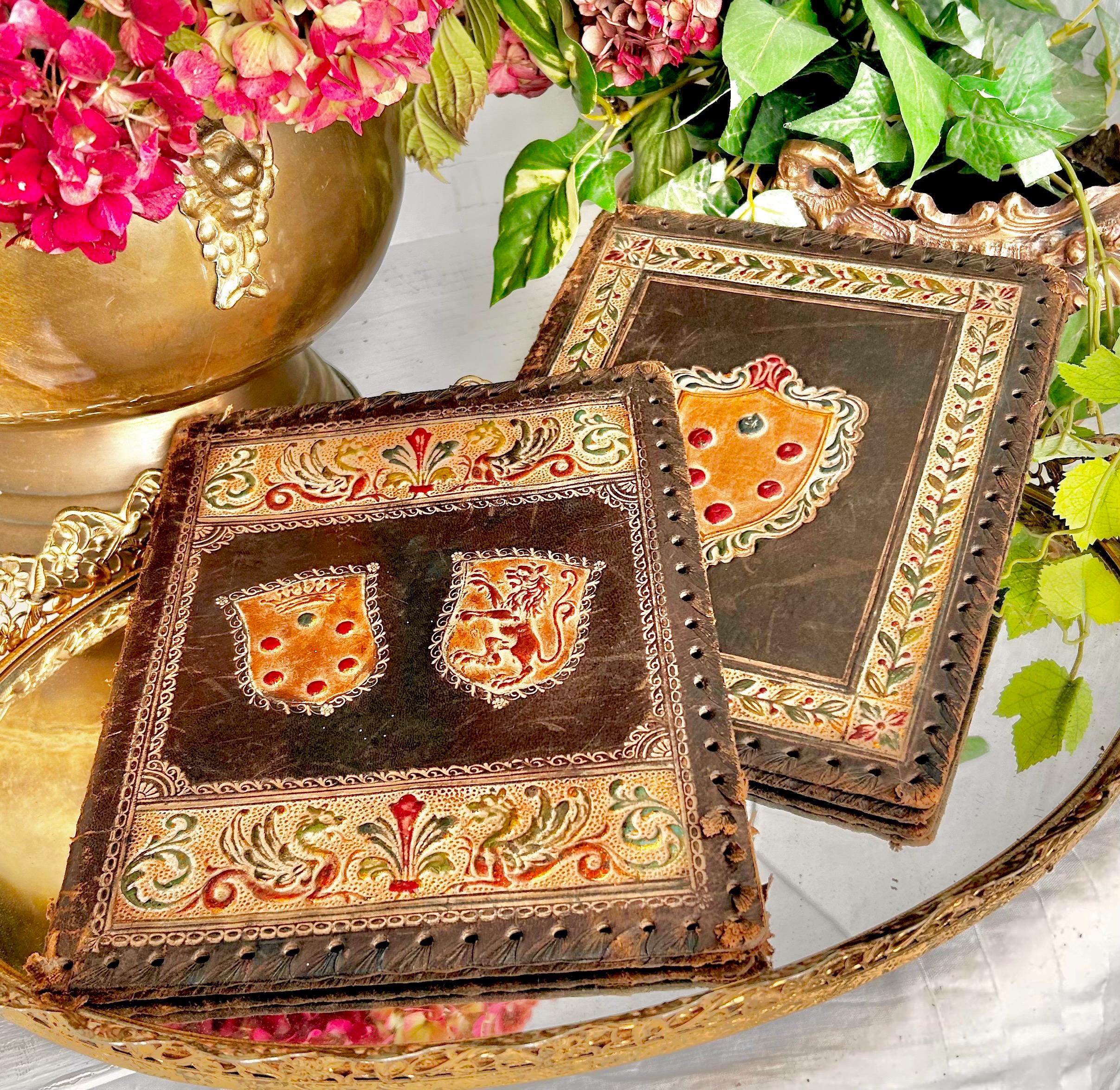 Vintage Italian Leather Old World Picture Display Folder