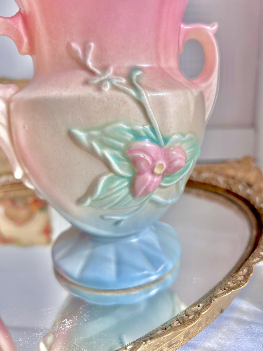 Vintage Hull Art Pottery Vase: Floral Urn with Handles
