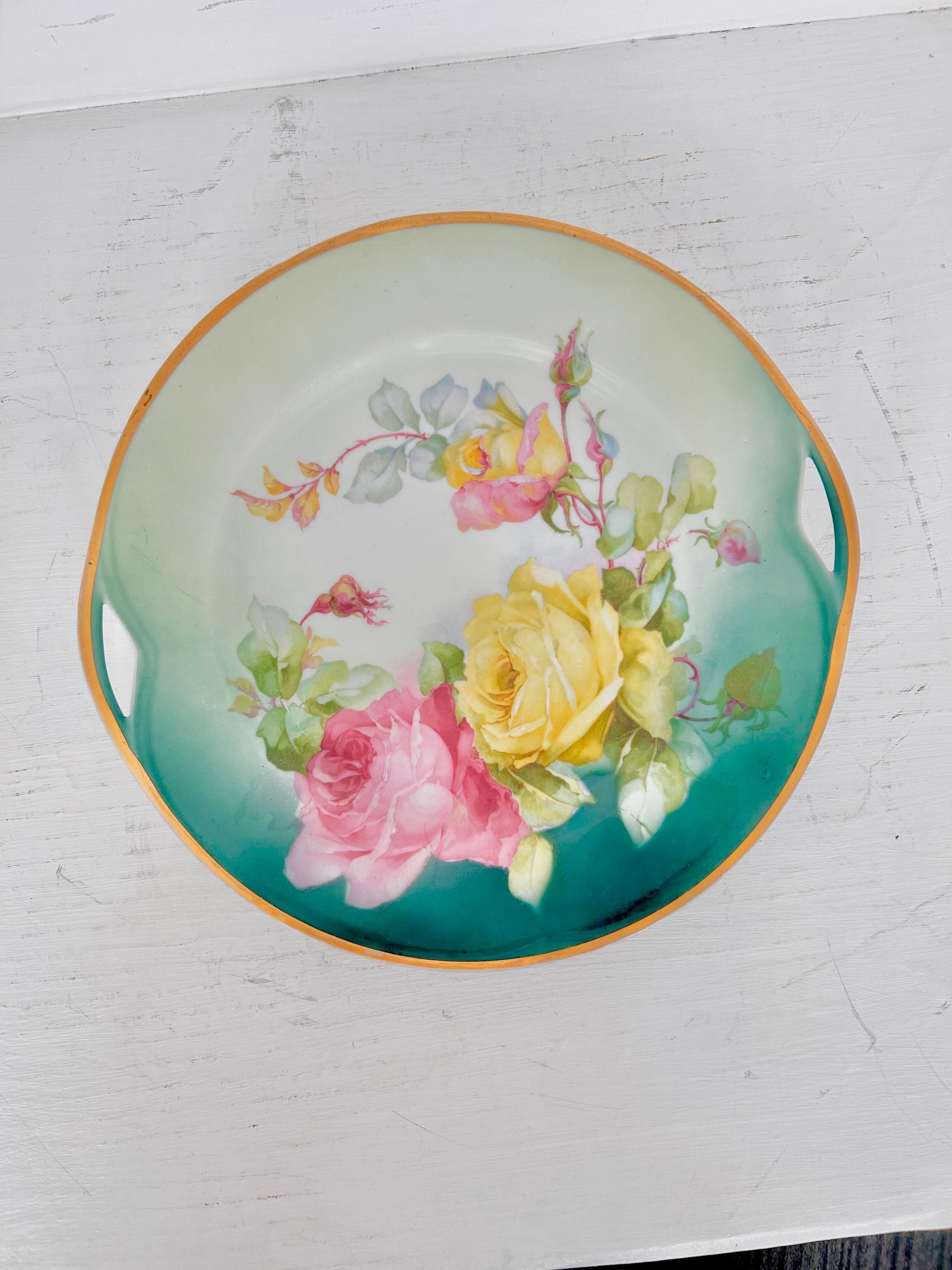 Vintage Porcelain Platter Transferware by Striegauer Porzellanmanufaktur, Germany