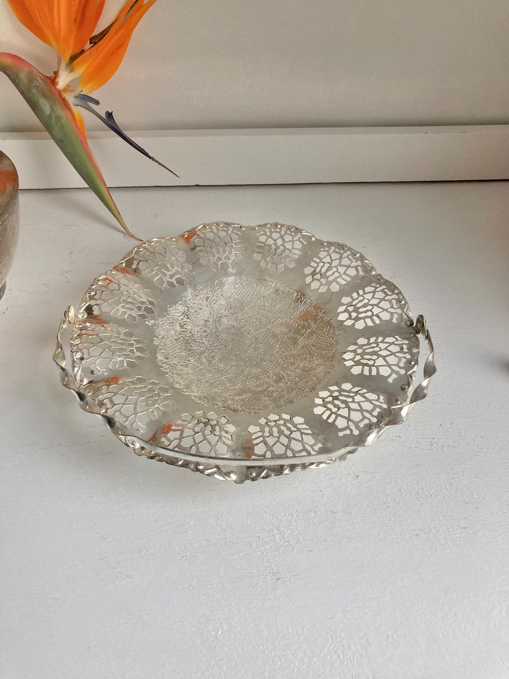 Vintage Silver-Plated Candy Dish: EPNS Ornate Serving Tray, Made in England