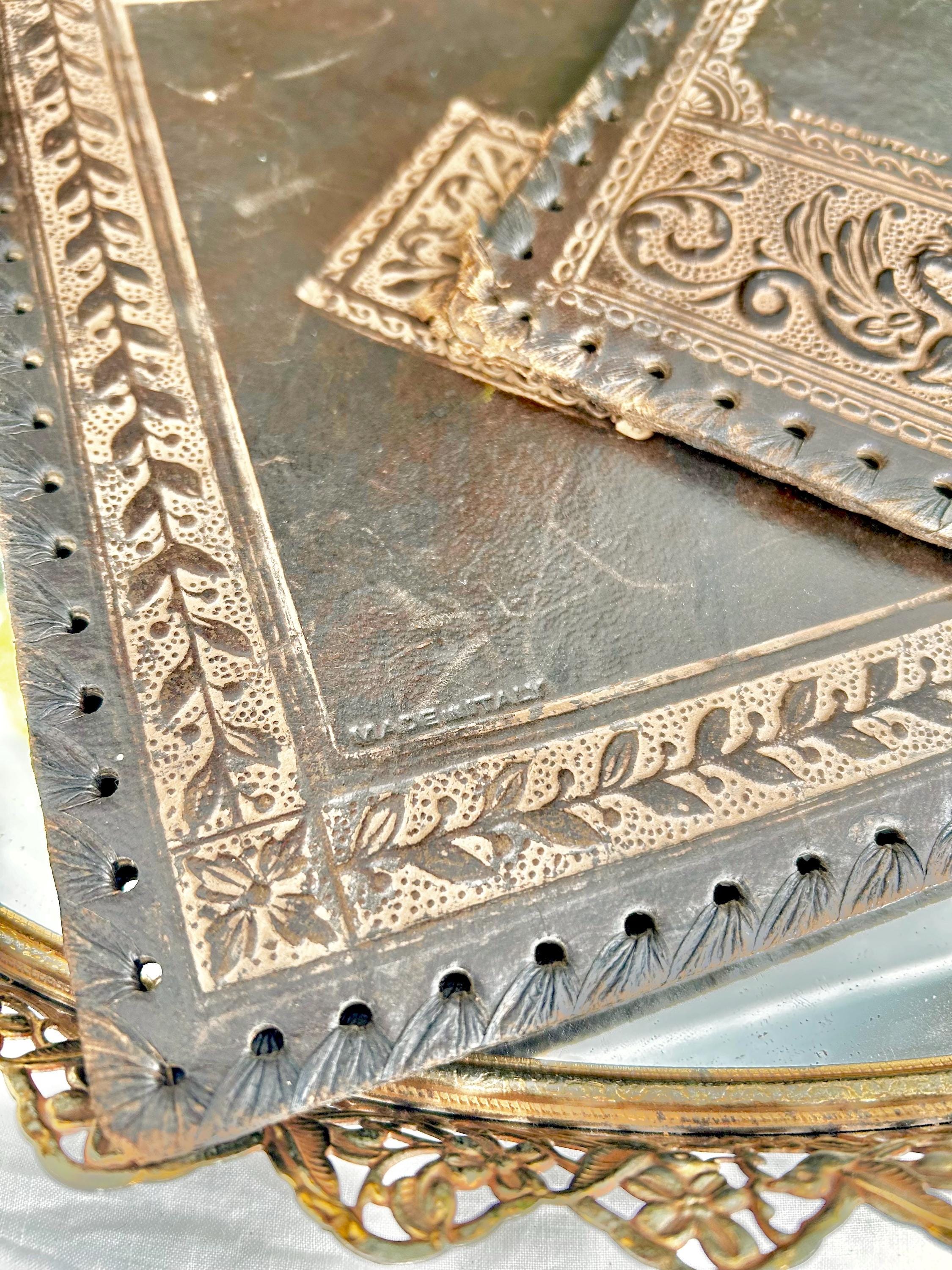 Vintage Italian Leather Old World Picture Display Folder